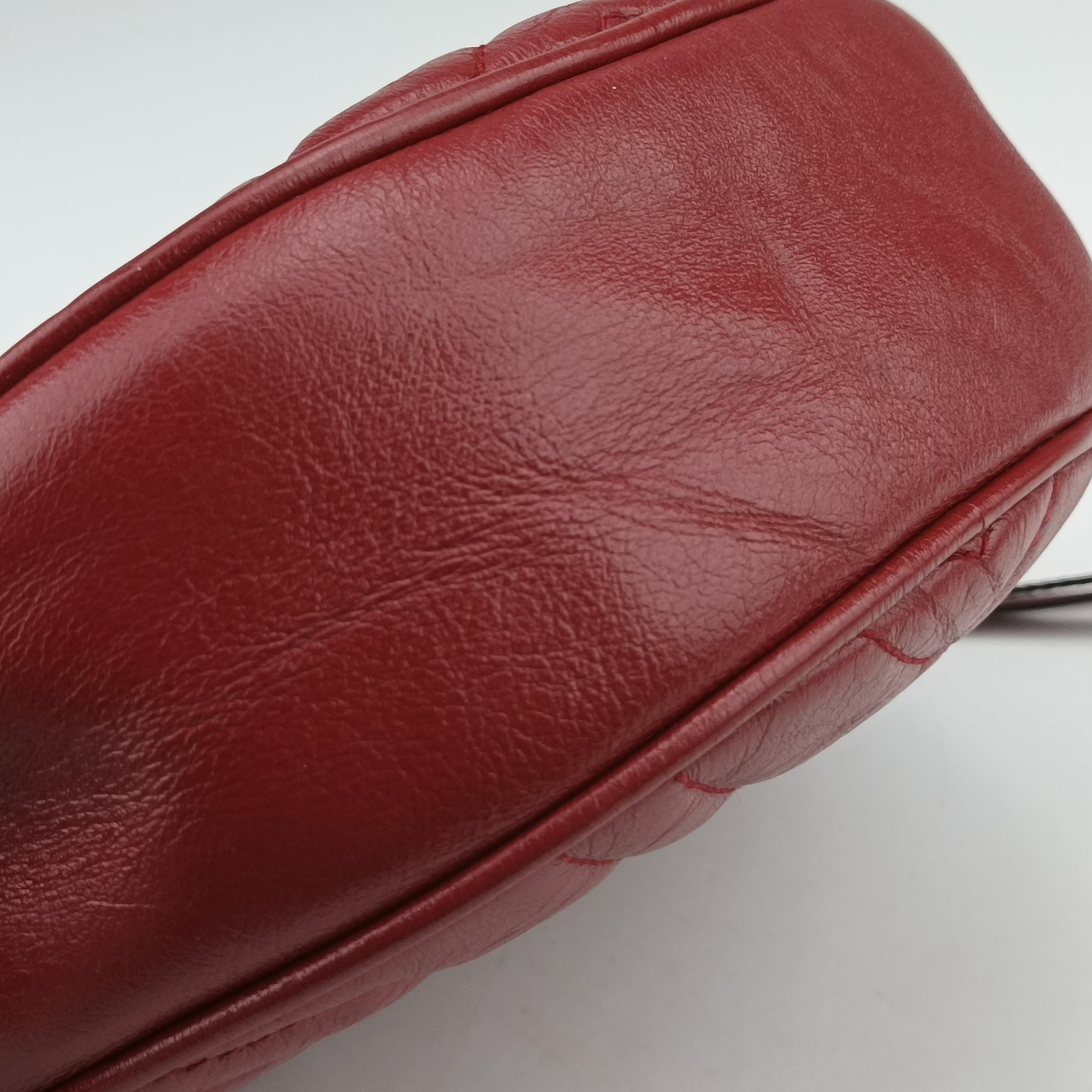 Pre-owned Gucci GG Marmont Red Leather 550154 shoulderbag | stylenewstar