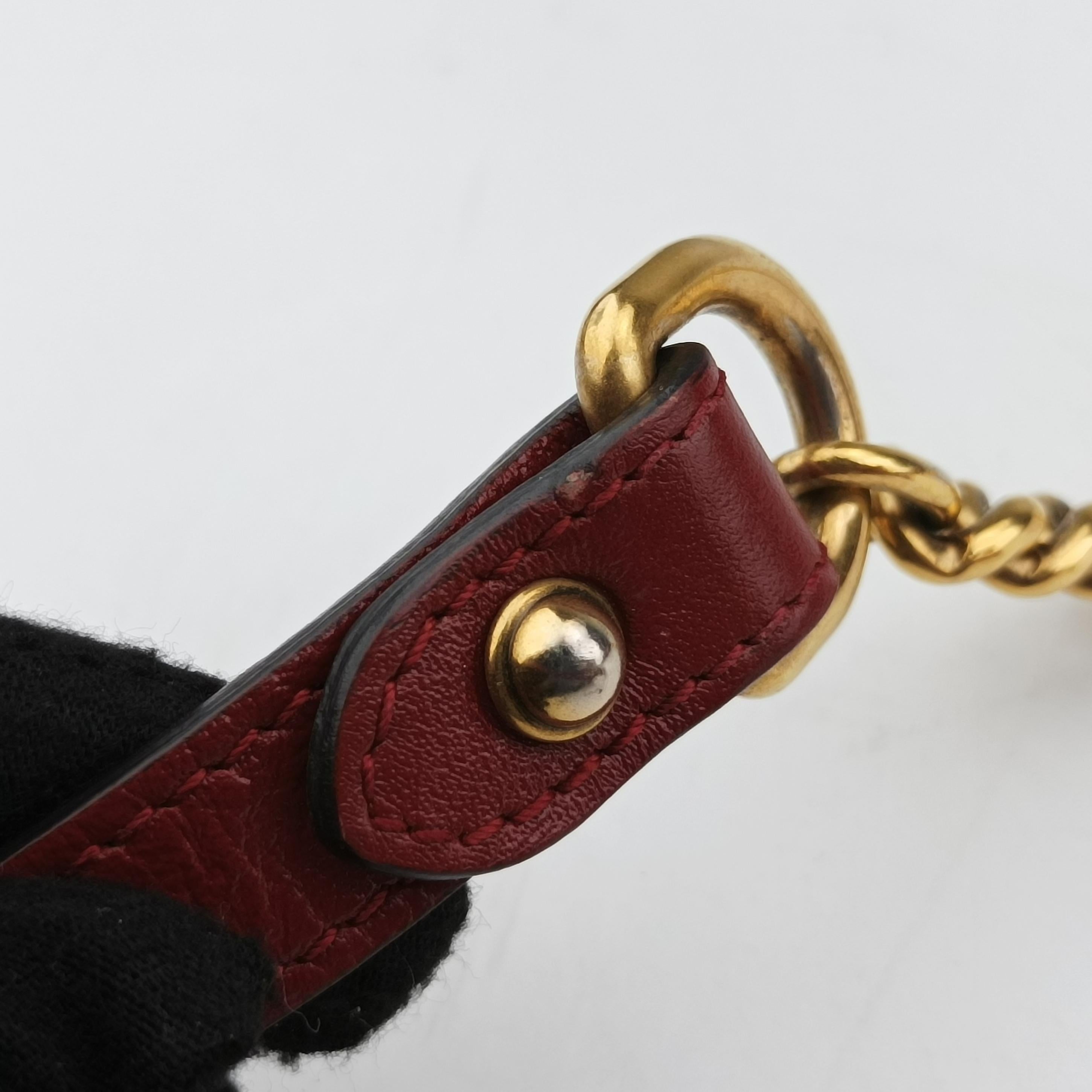Pre-owned Gucci GG Marmont Red Leather 550154 shoulderbag | stylenewstar