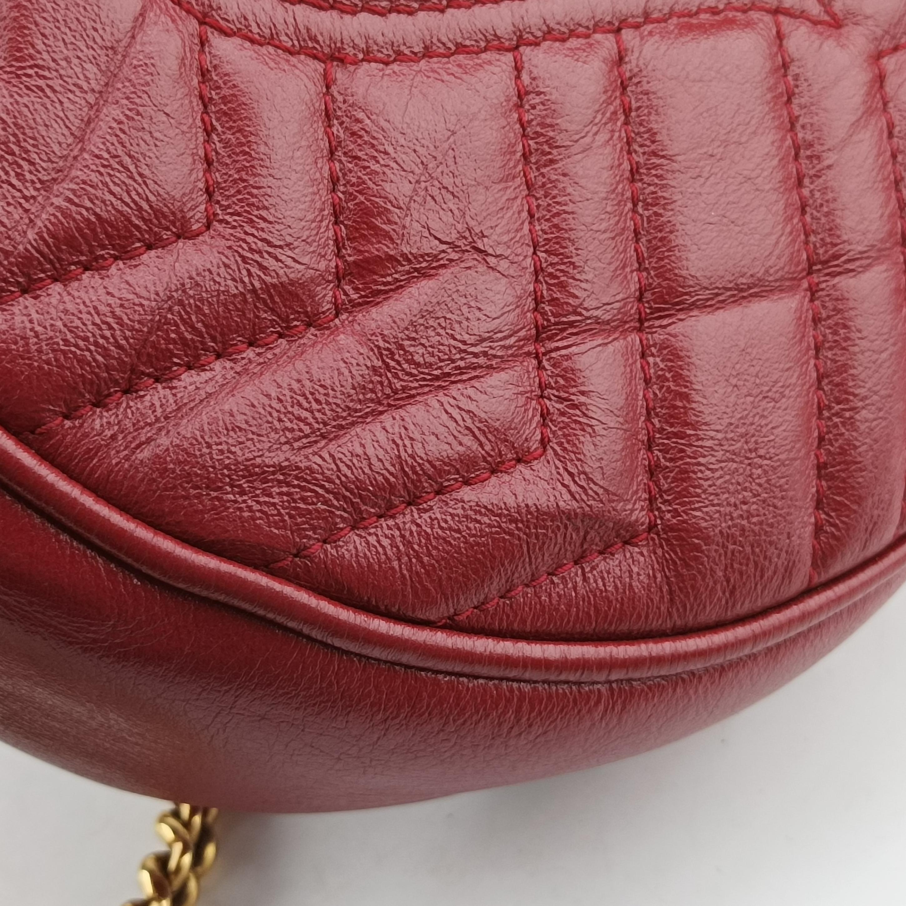 Pre-owned Gucci GG Marmont Red Leather 550154 shoulderbag | stylenewstar