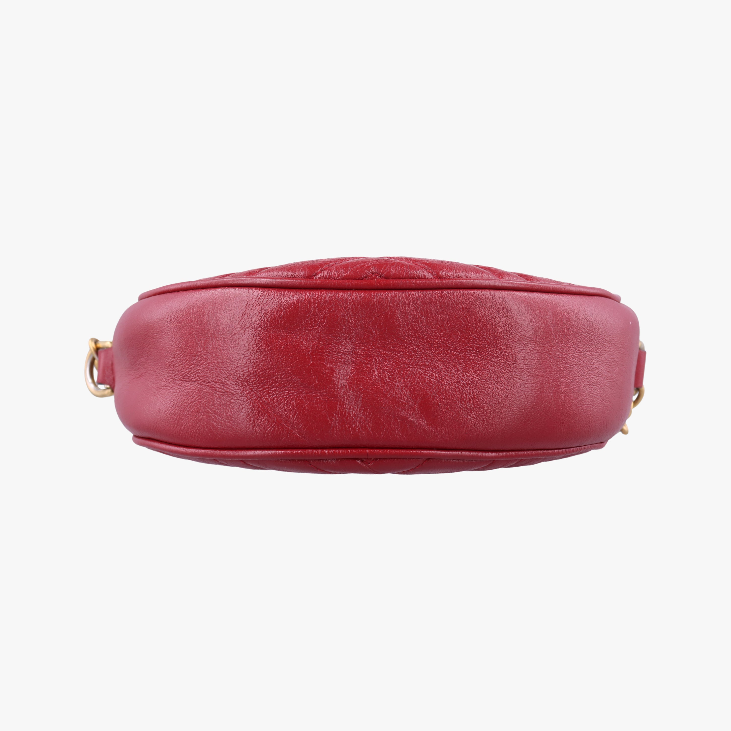 Pre-owned Gucci GG Marmont Red Leather 550154 shoulderbag | stylenewstar