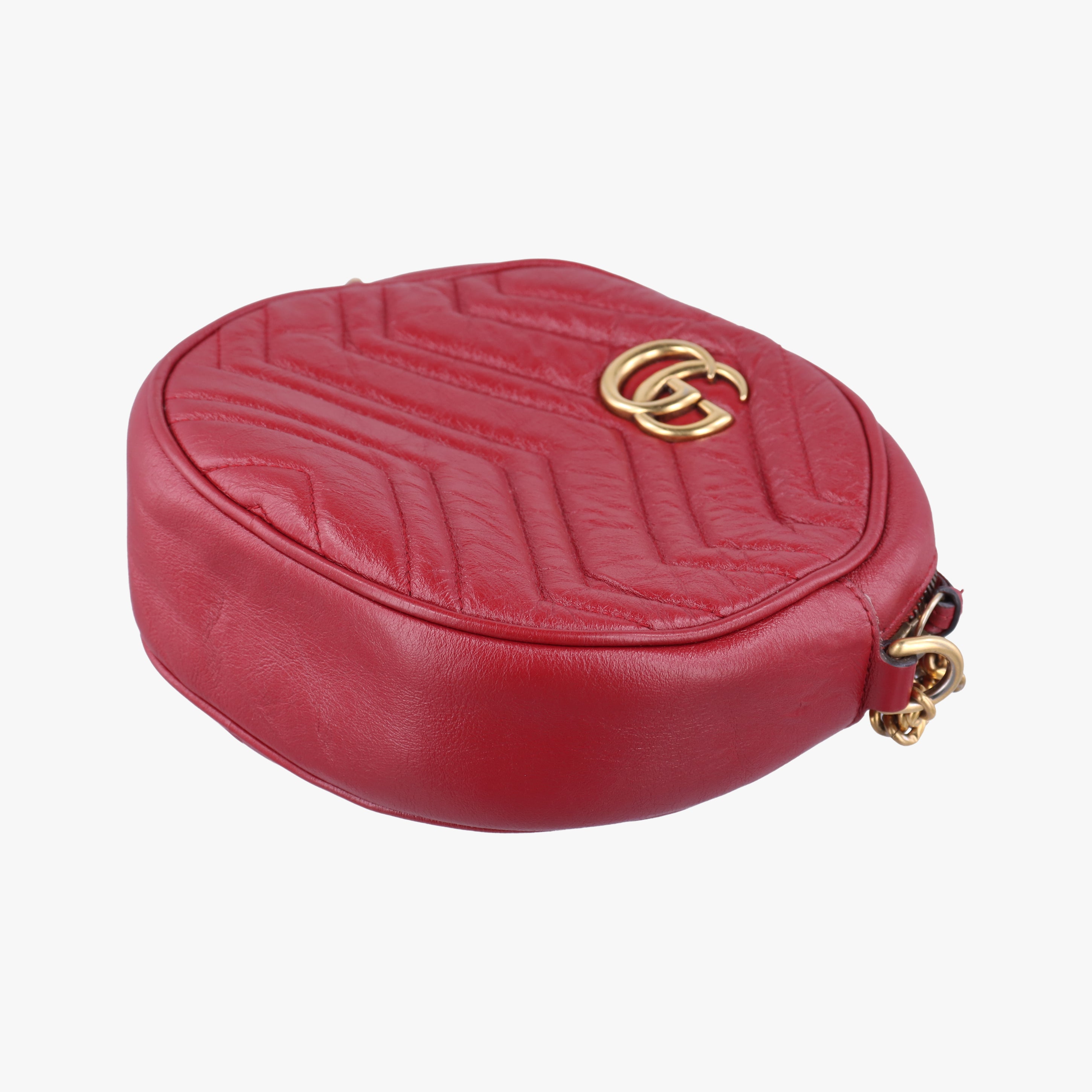 Pre-owned Gucci GG Marmont Red Leather 550154 shoulderbag | stylenewstar