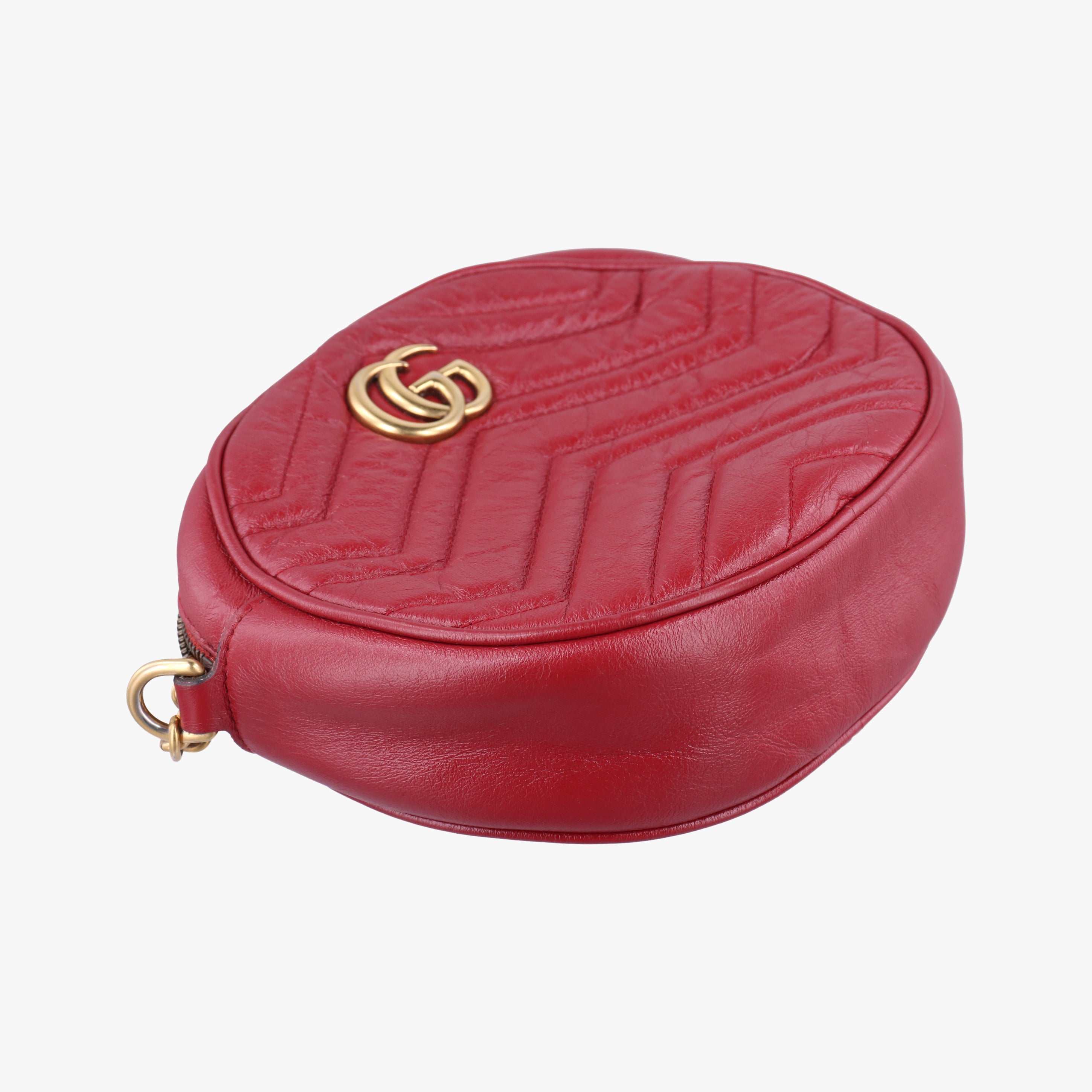 Pre-owned Gucci GG Marmont Red Leather 550154 shoulderbag | stylenewstar