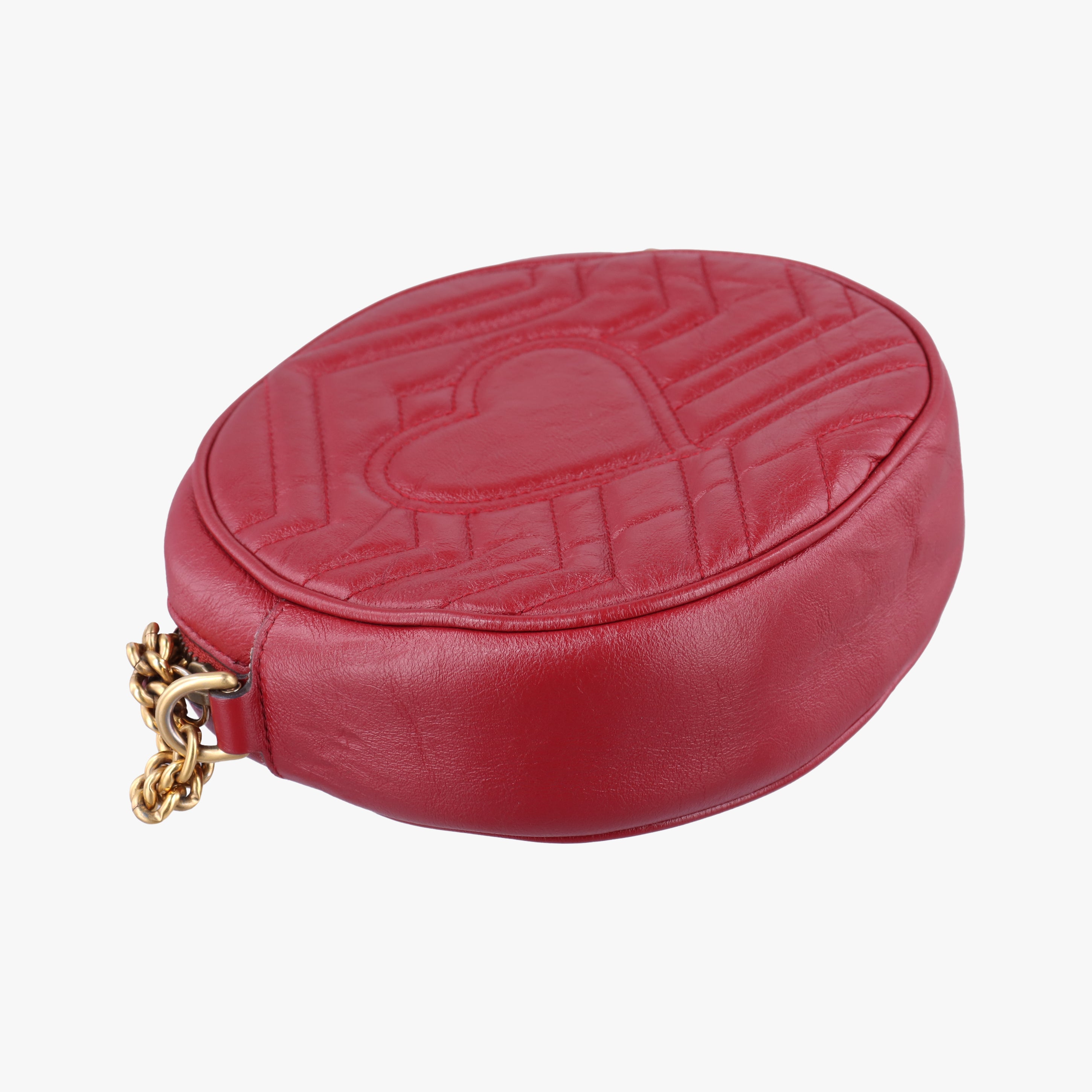 Pre-owned Gucci GG Marmont Red Leather 550154 shoulderbag | stylenewstar