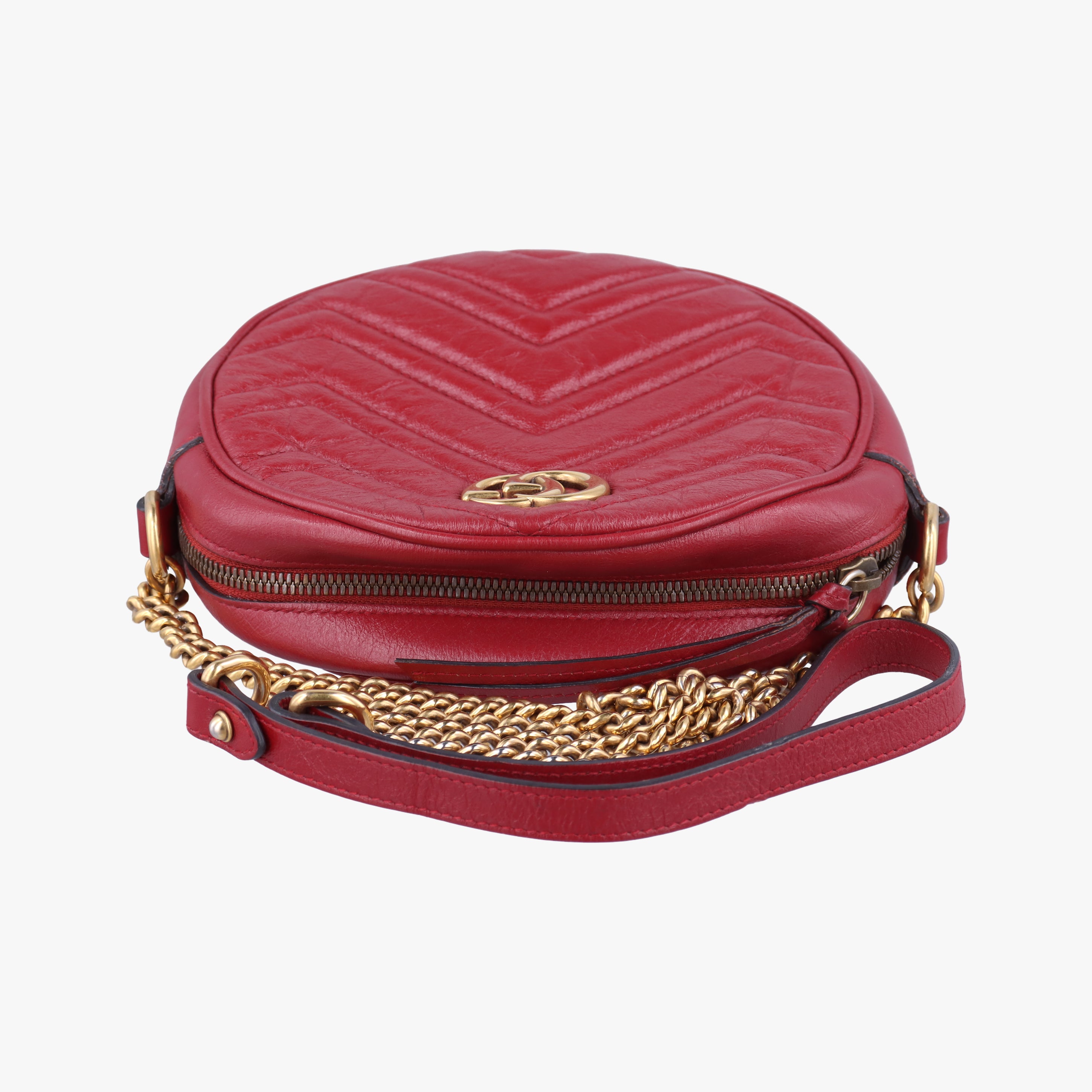 Pre-owned Gucci GG Marmont Red Leather 550154 shoulderbag | stylenewstar
