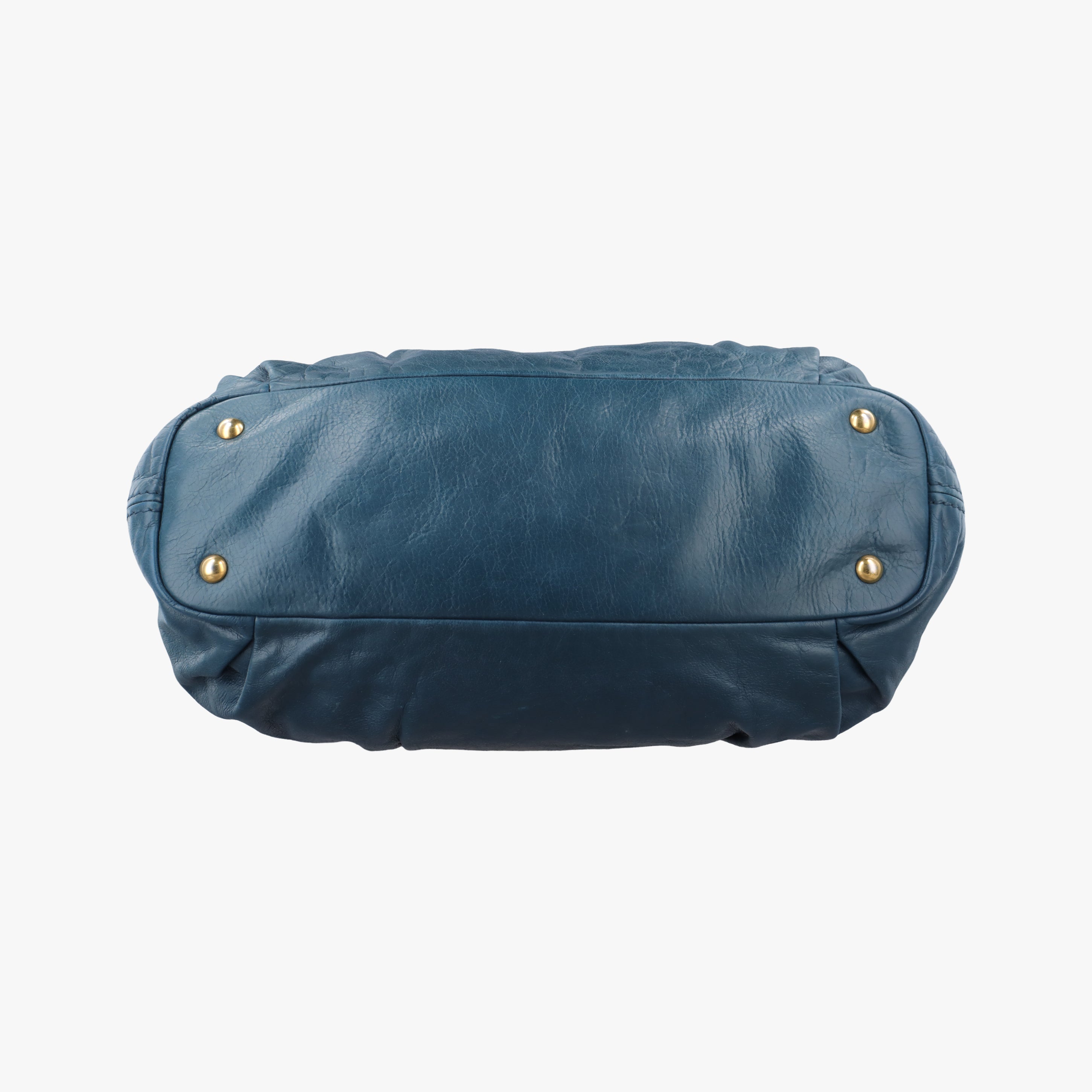 Pre-owned Miu Miu heart charm Blue Leather  shoulderbag | stylenewstar