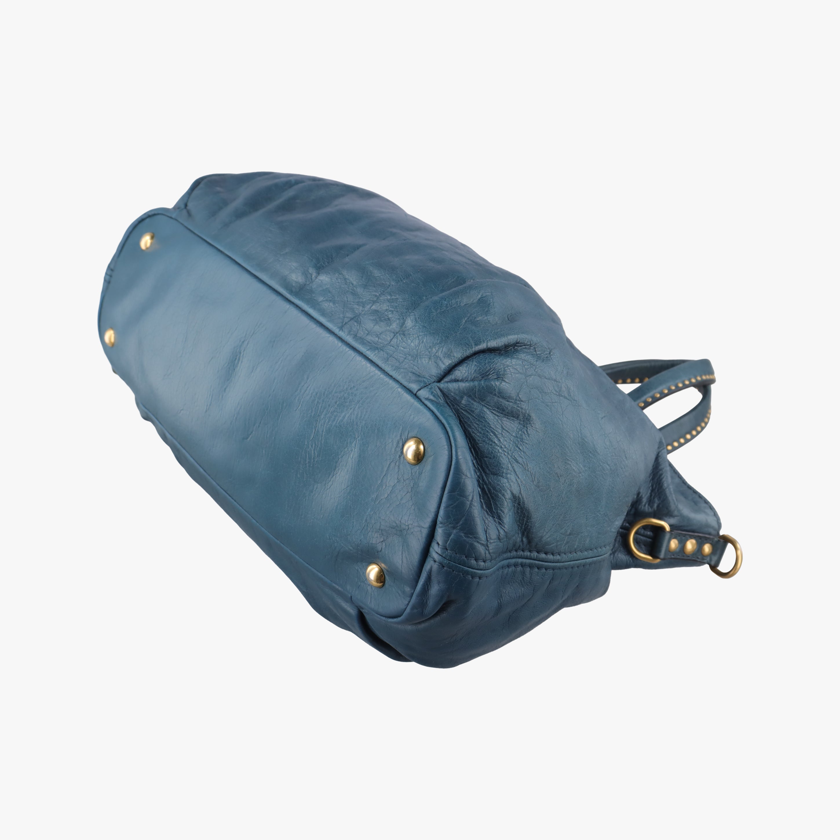Pre-owned Miu Miu heart charm Blue Leather  shoulderbag | stylenewstar