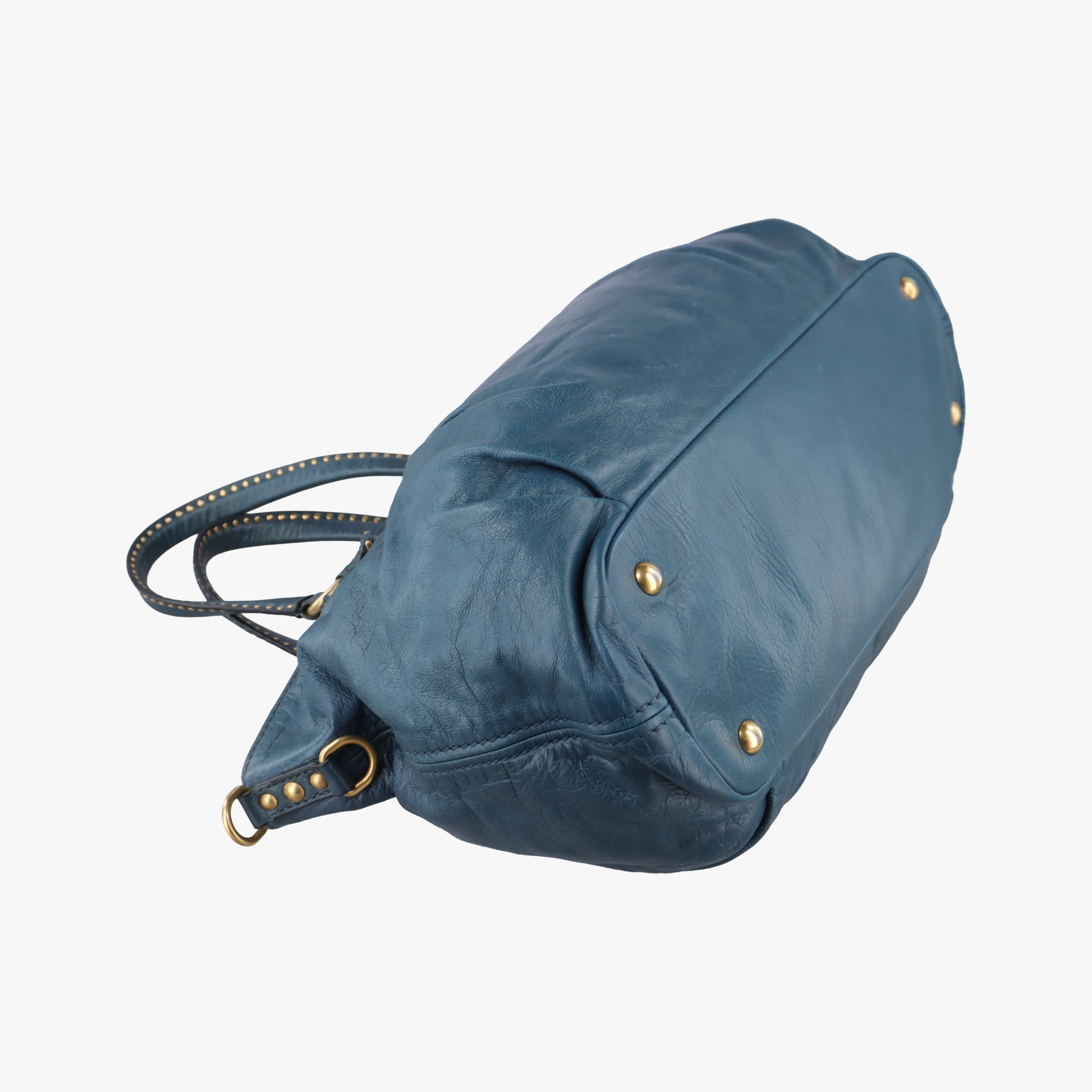Pre-owned Miu Miu heart charm Blue Leather  shoulderbag | stylenewstar