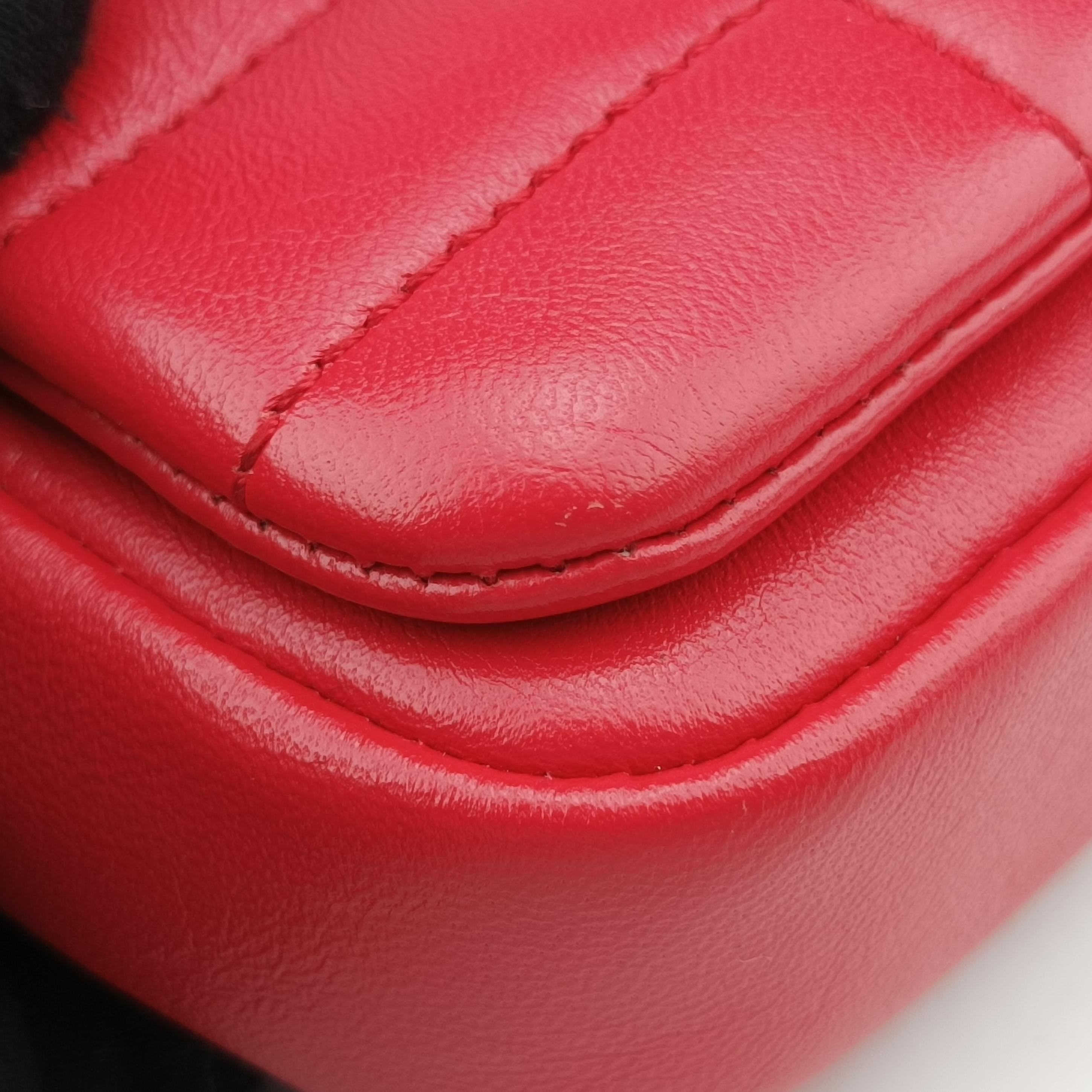 Pre-owned Burberry Lola chain TB Red Leather  shoulderbag | stylenewstar