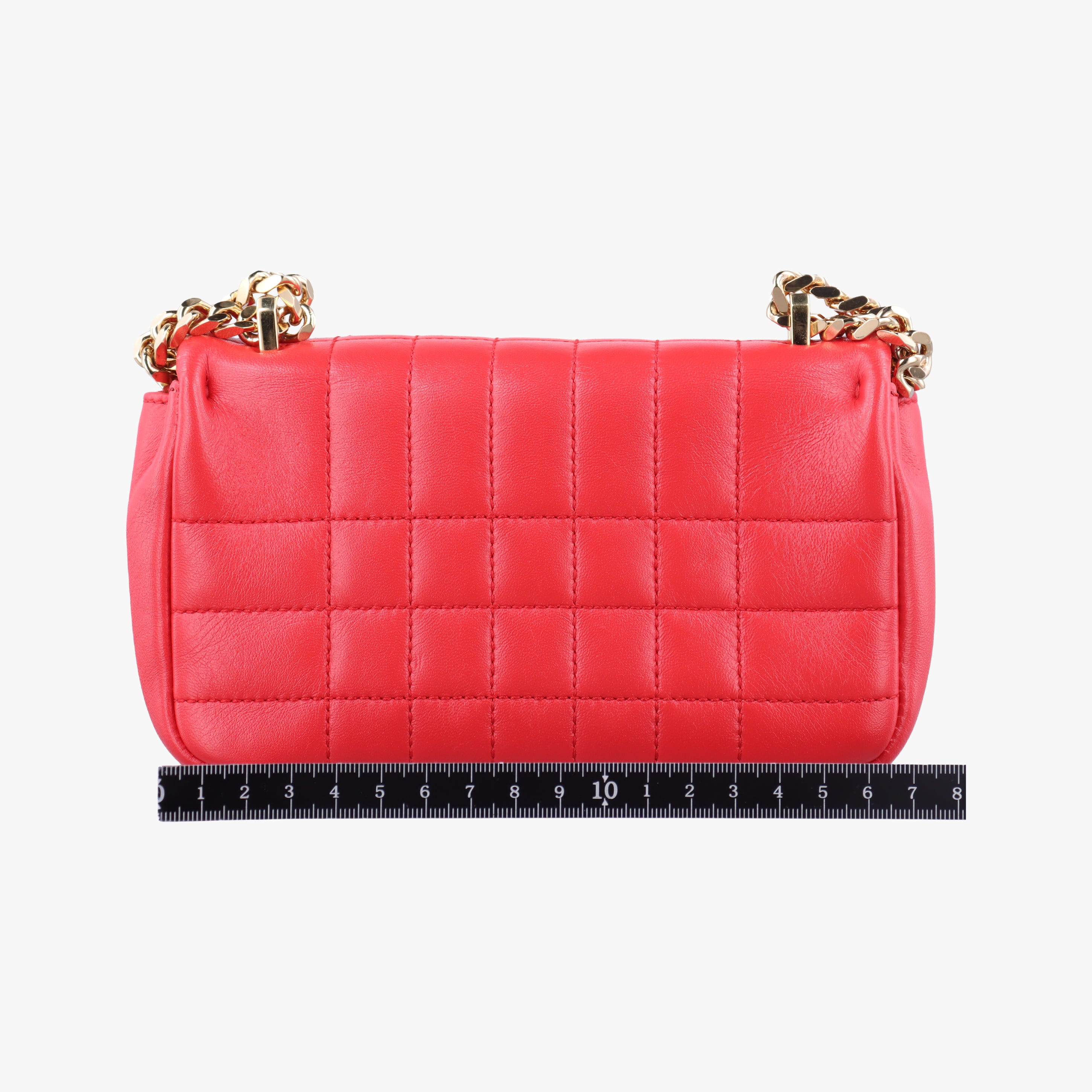 Pre-owned Burberry Lola chain TB Red Leather  shoulderbag | stylenewstar