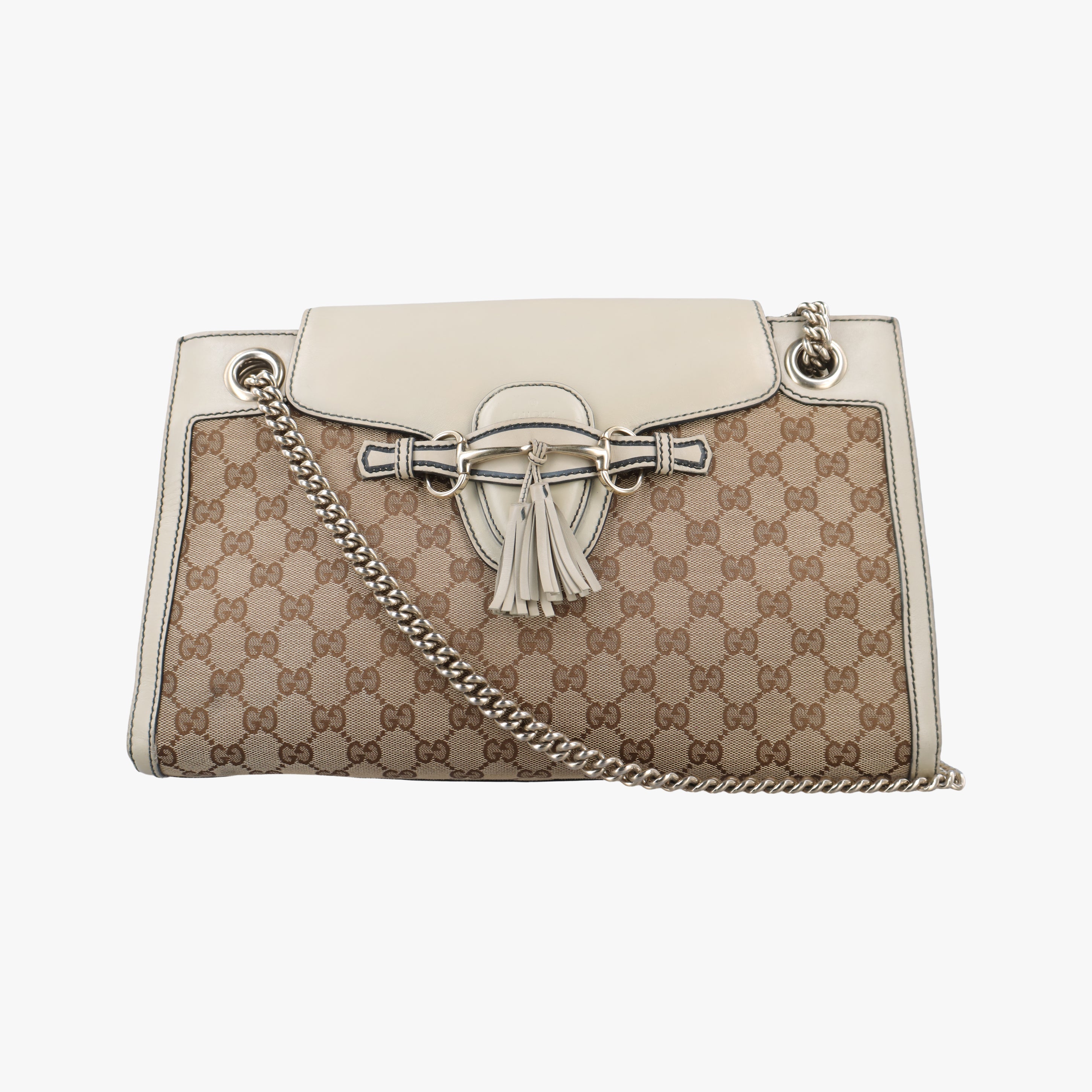 Vintage Gucci Emily Beige×White canvas×leather 295403 shoulderbag | stylenewstar