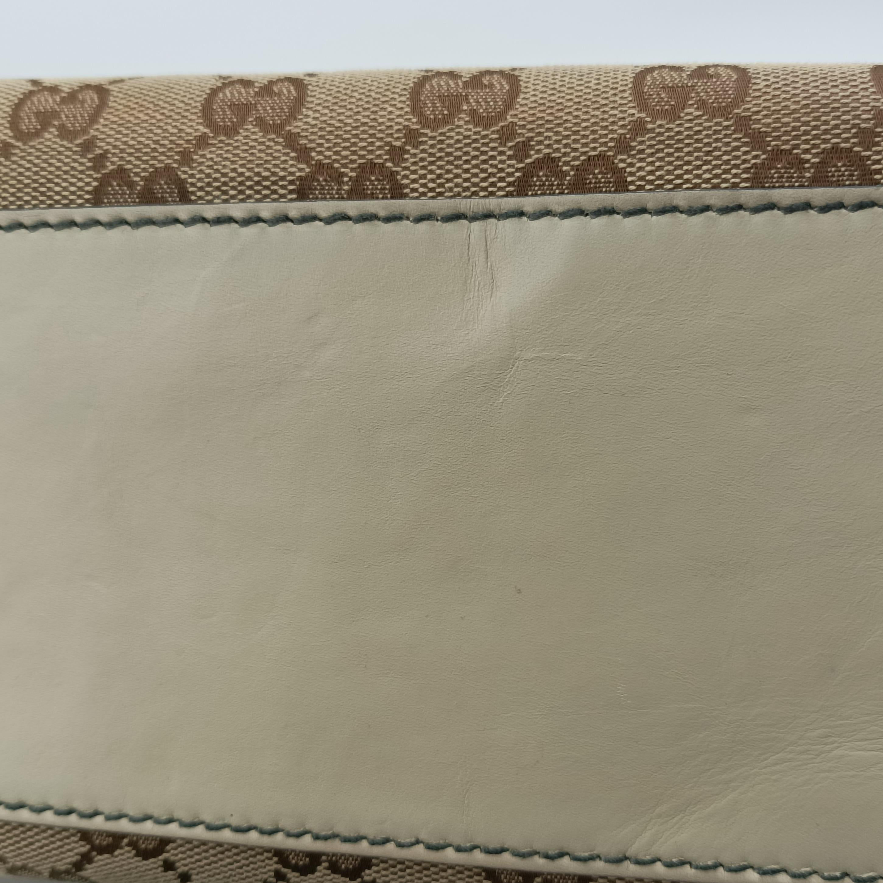 Vintage Gucci Emily Beige×White canvas×leather 295403 shoulderbag | stylenewstar