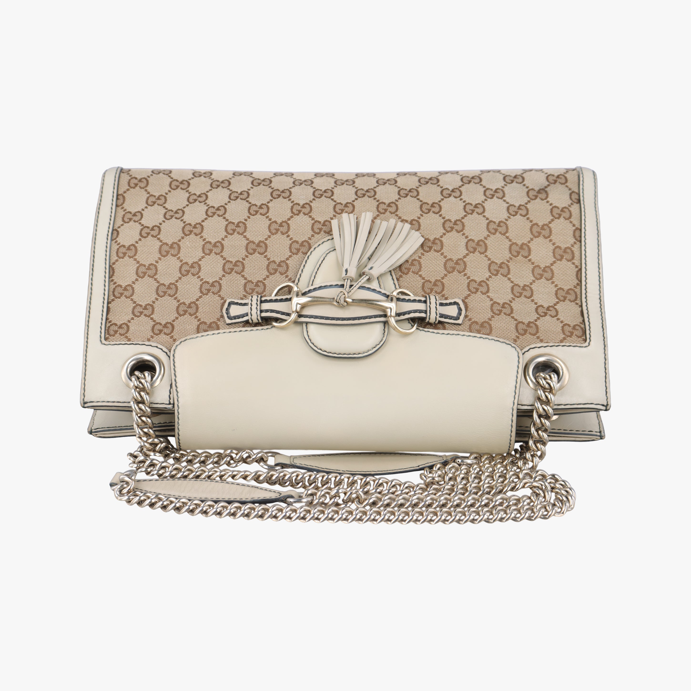 Vintage Gucci Emily Beige×White canvas×leather 295403 shoulderbag | stylenewstar
