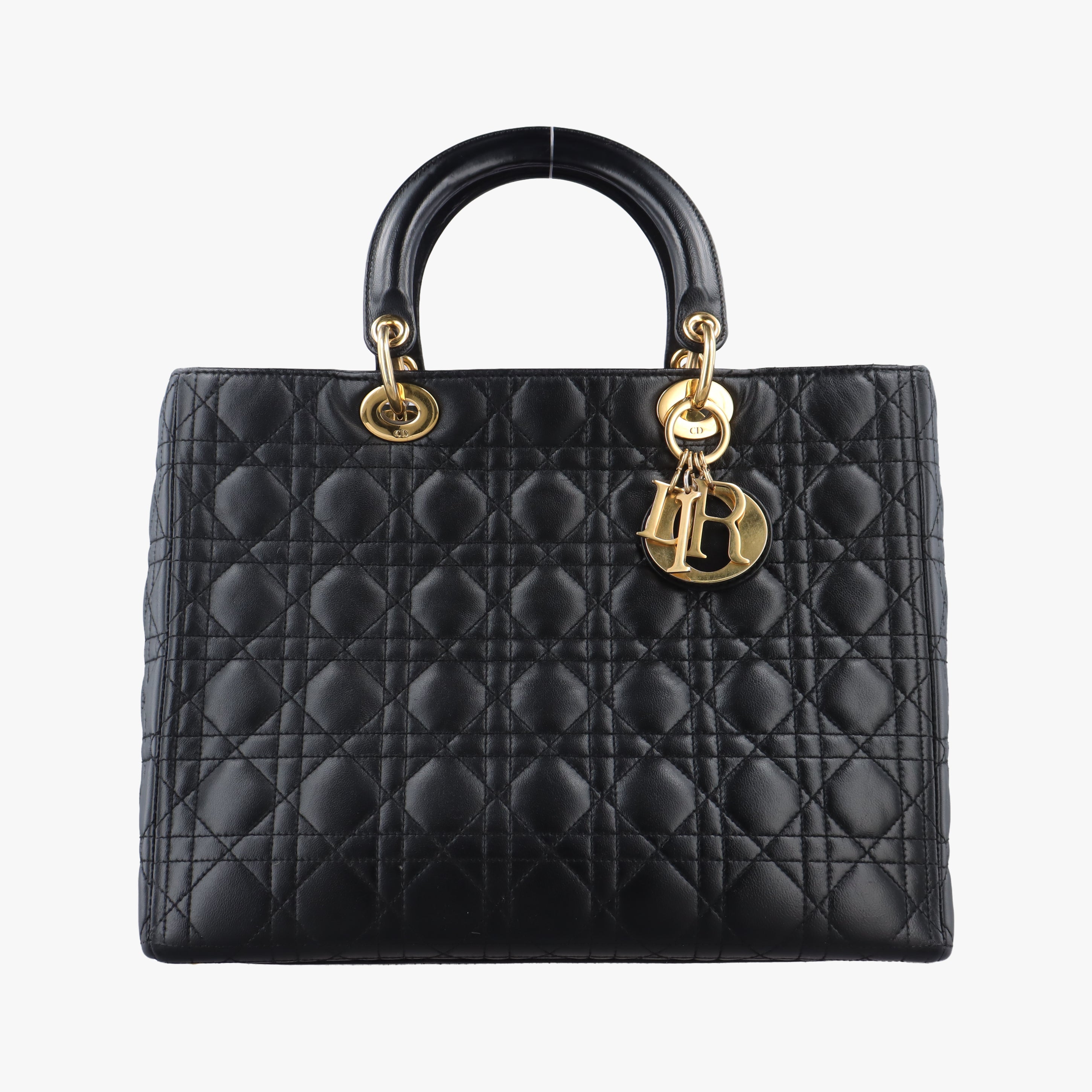 Pre-owned Christian Dior Lady Dior Black lambskin  handbag | stylenewstar