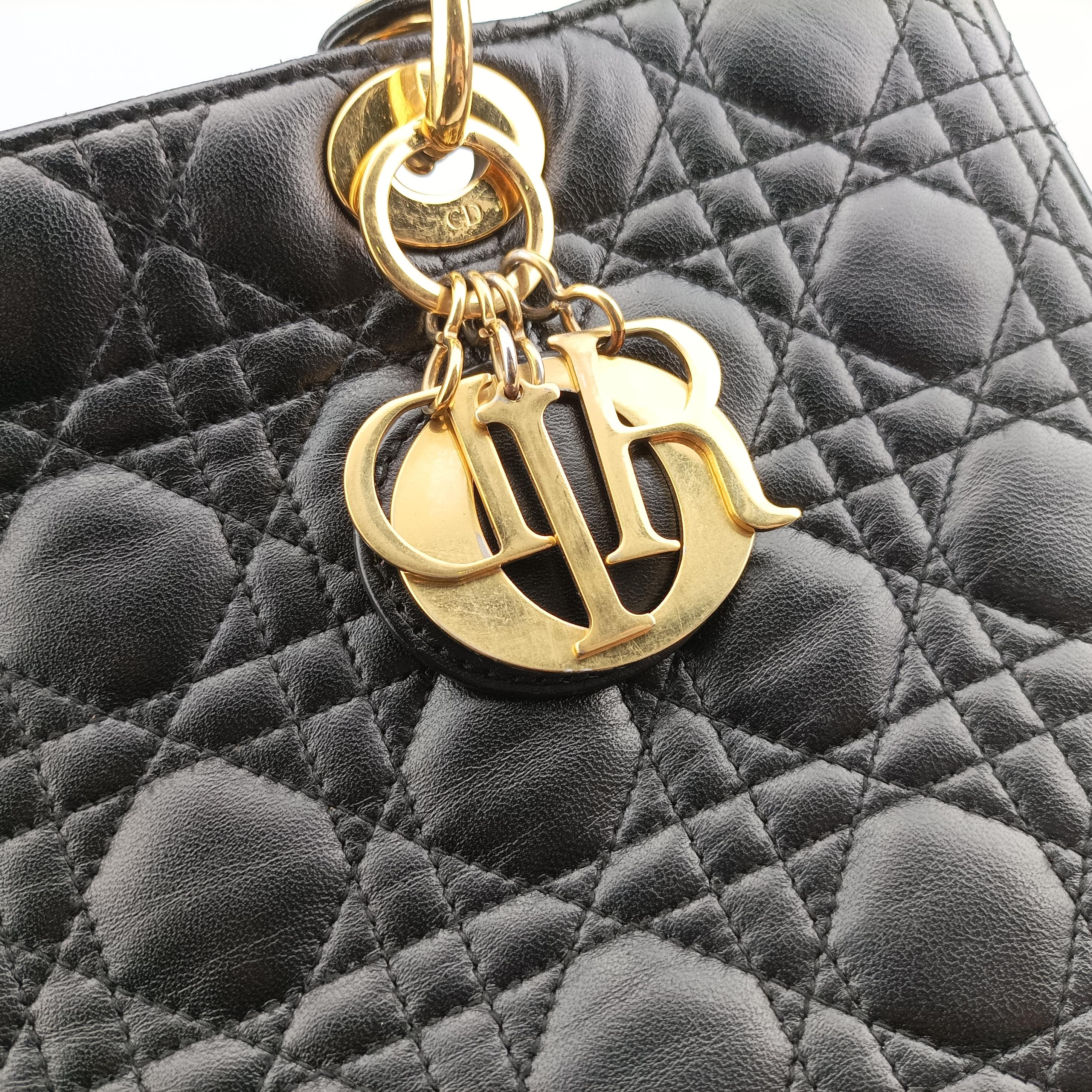 Pre-owned Christian Dior Lady Dior Black lambskin  handbag | stylenewstar