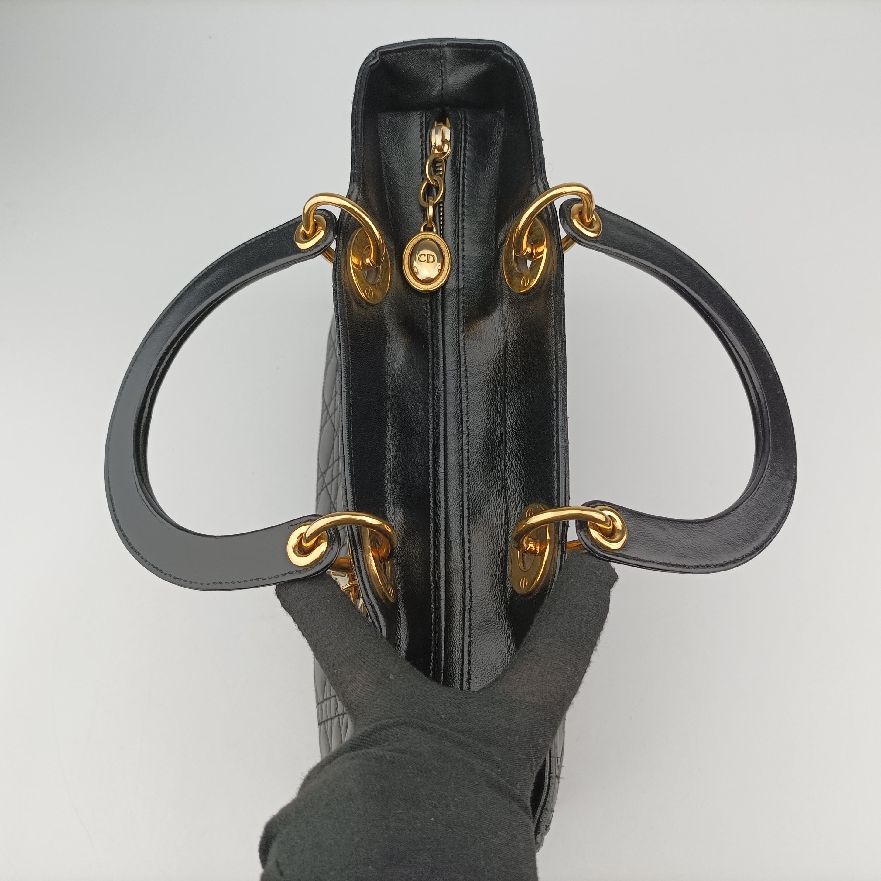 Pre-owned Christian Dior Lady Dior Black lambskin  handbag | stylenewstar