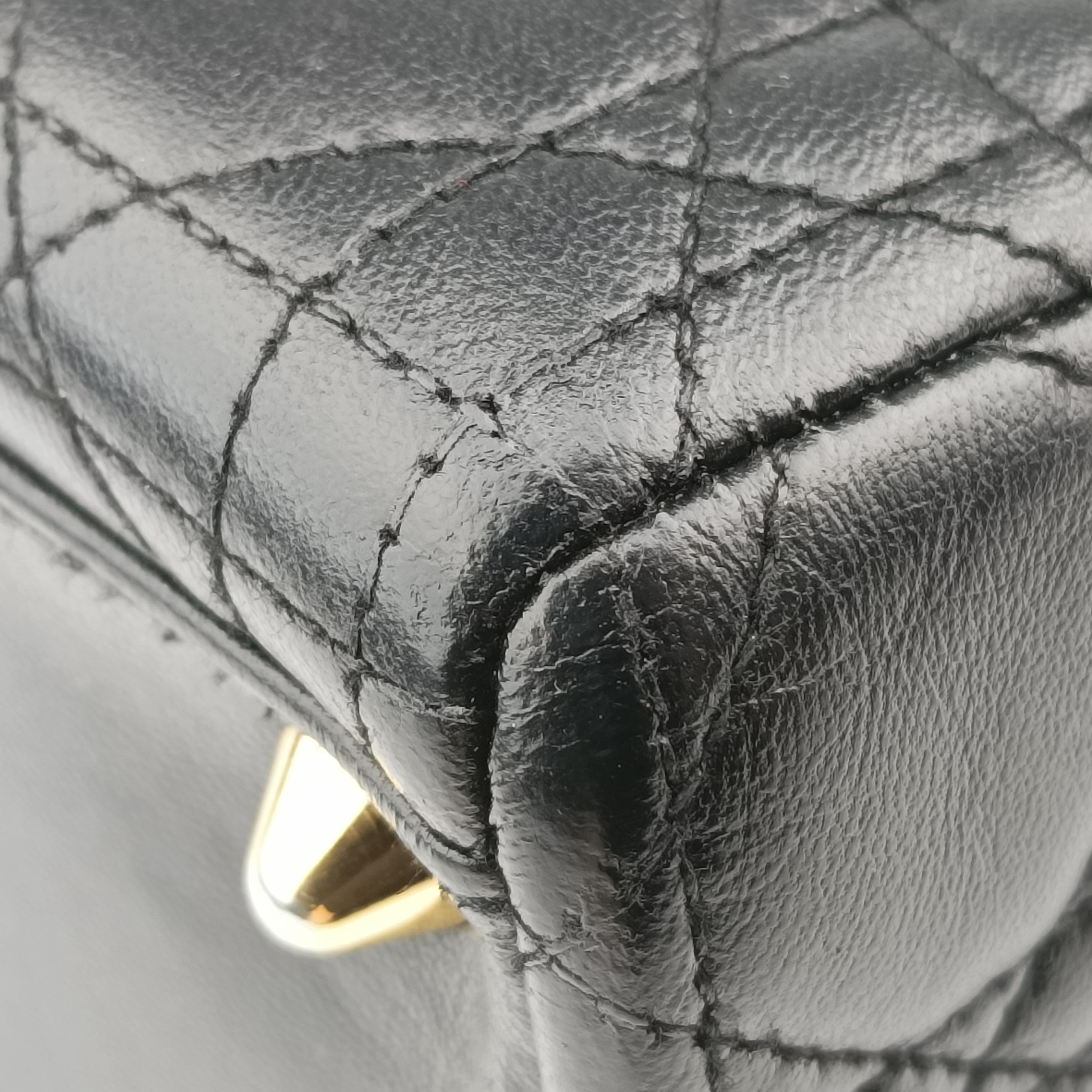 Pre-owned Christian Dior Lady Dior Black lambskin  handbag | stylenewstar
