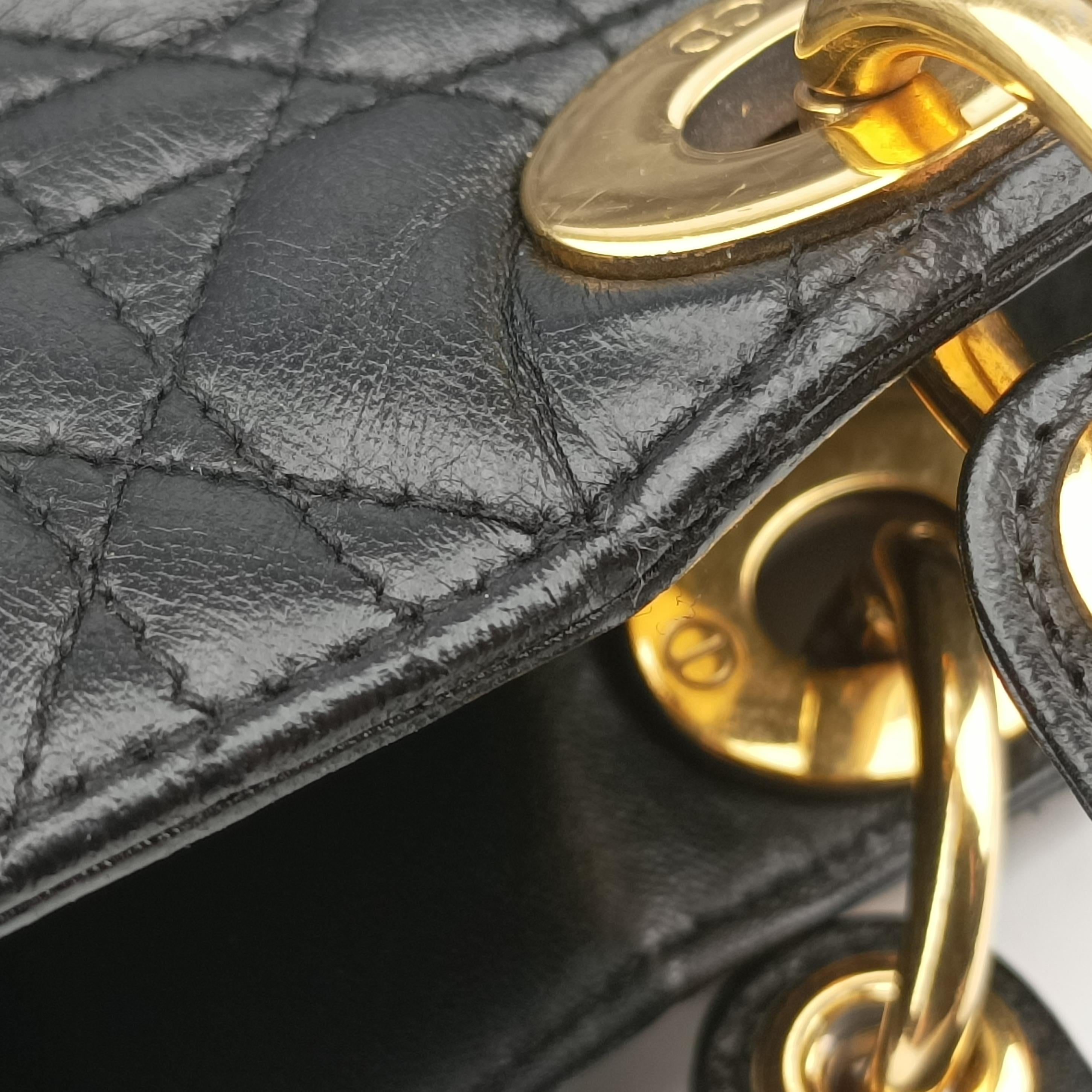 Pre-owned Christian Dior Lady Dior Black lambskin  handbag | stylenewstar