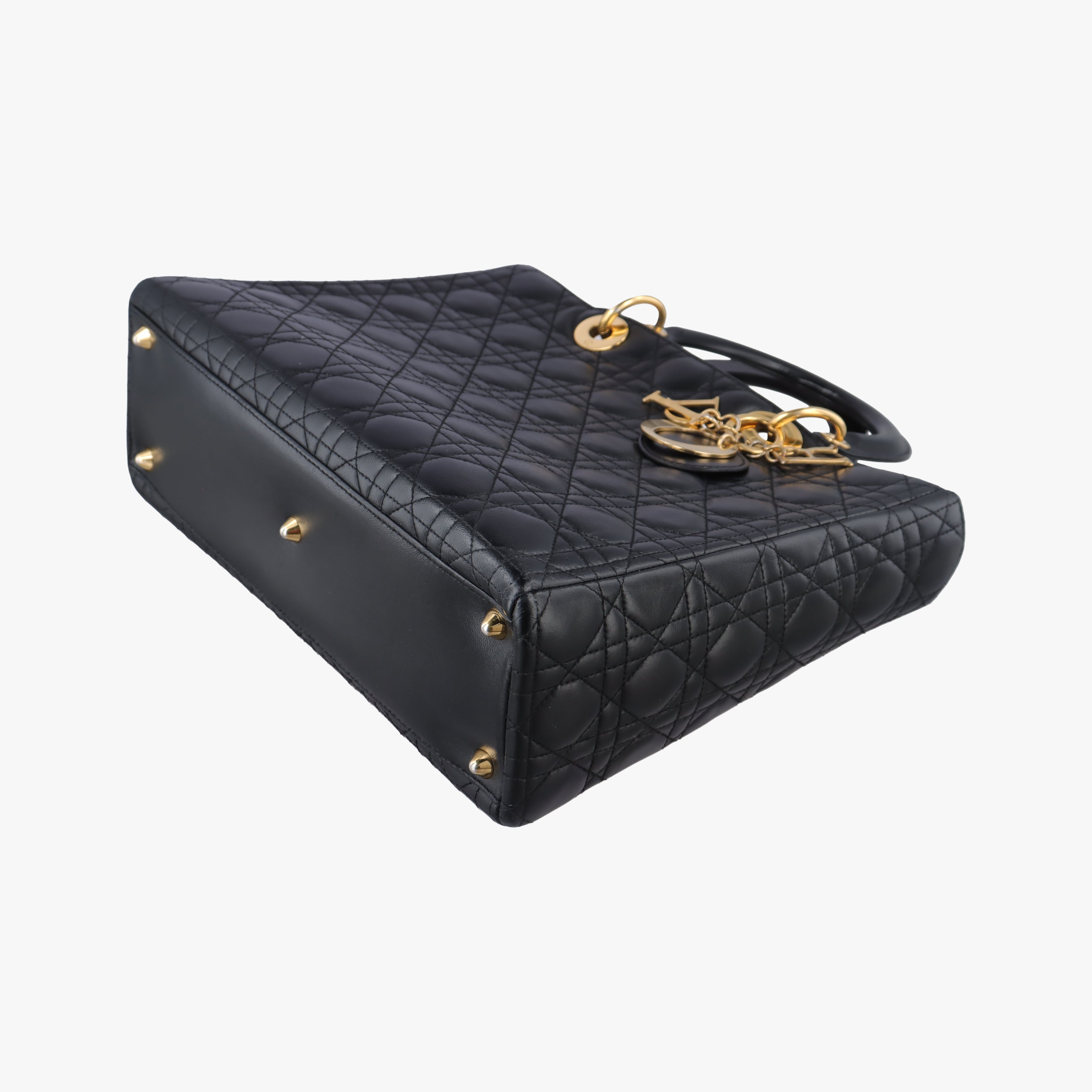 Pre-owned Christian Dior Lady Dior Black lambskin  handbag | stylenewstar