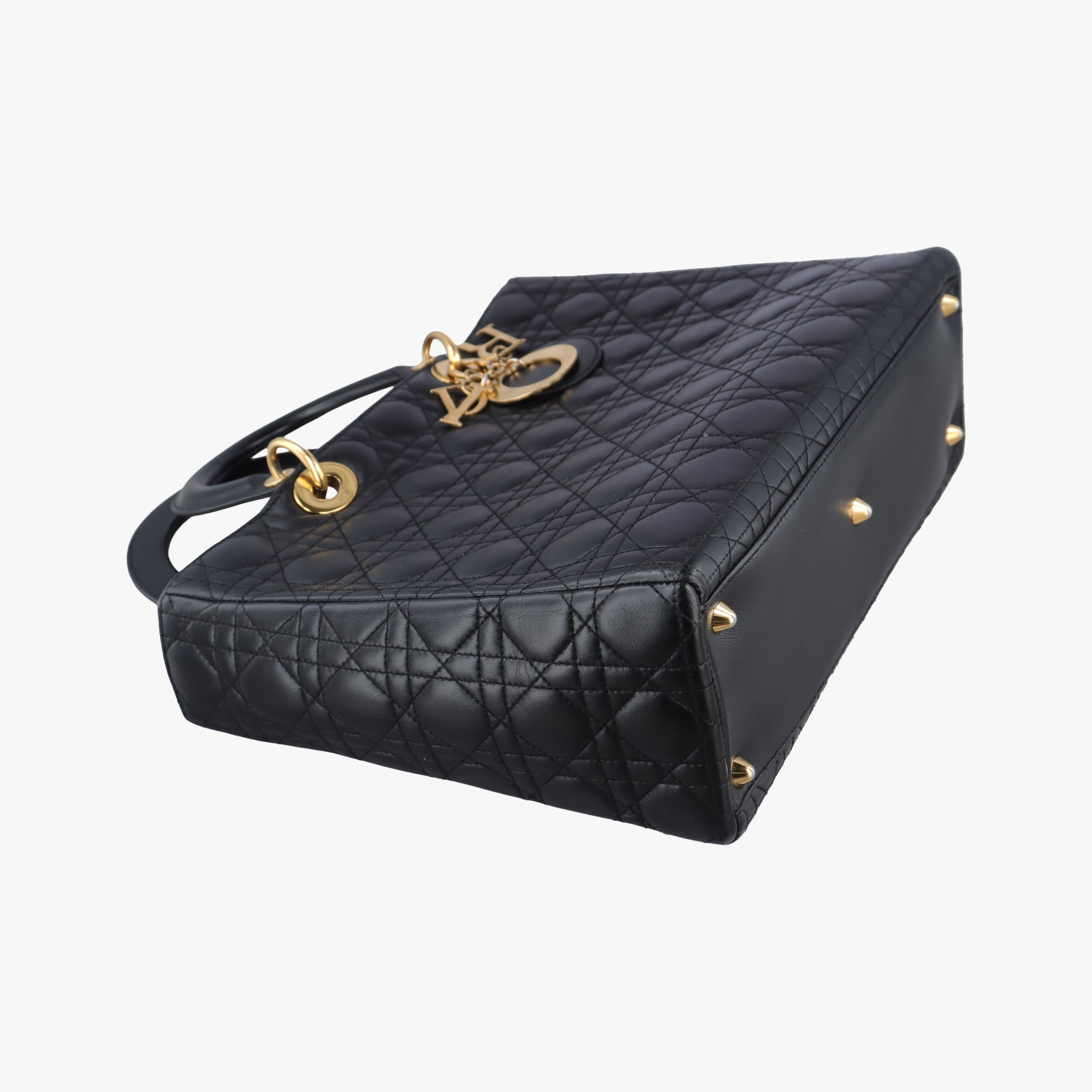 Pre-owned Christian Dior Lady Dior Black lambskin  handbag | stylenewstar