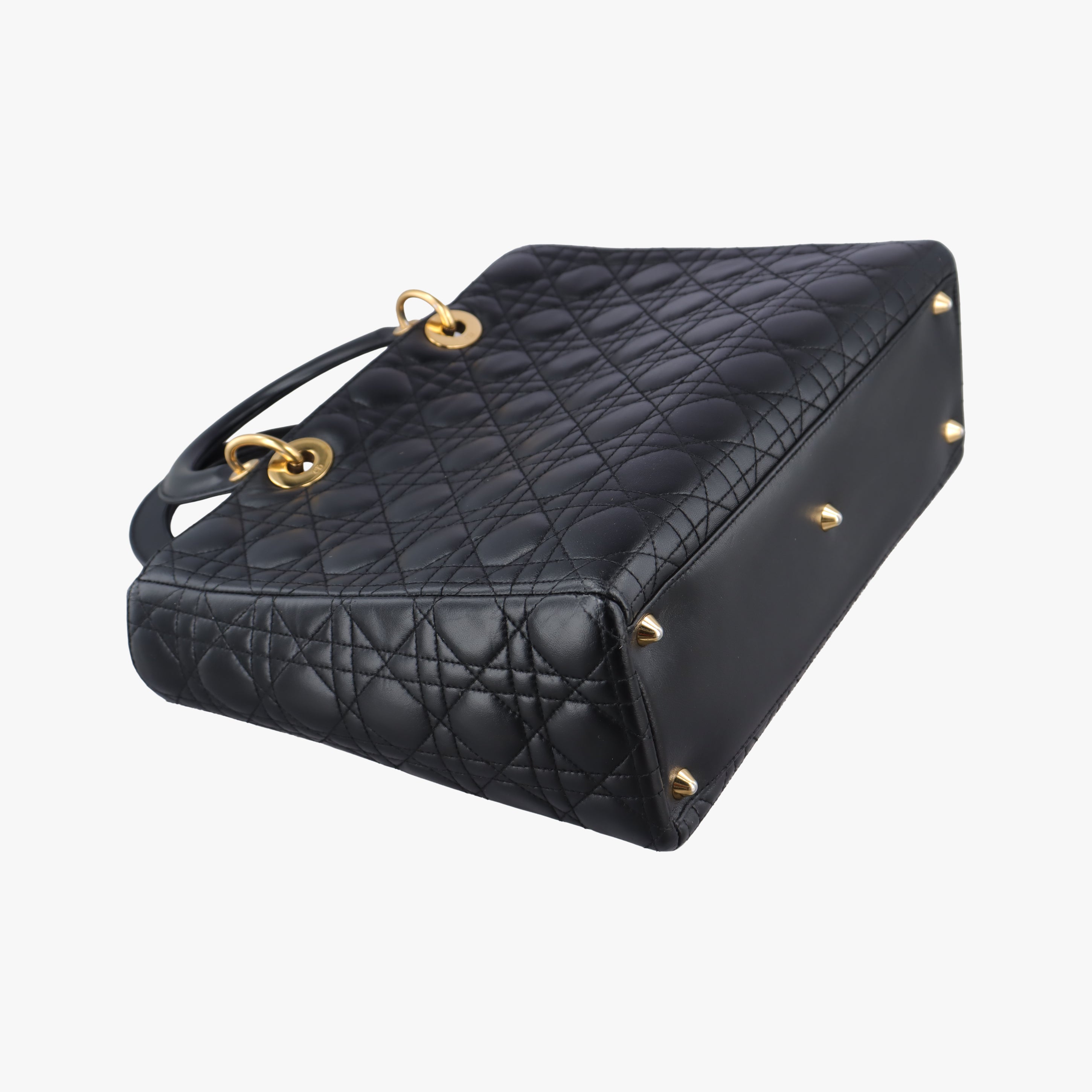 Pre-owned Christian Dior Lady Dior Black lambskin  handbag | stylenewstar