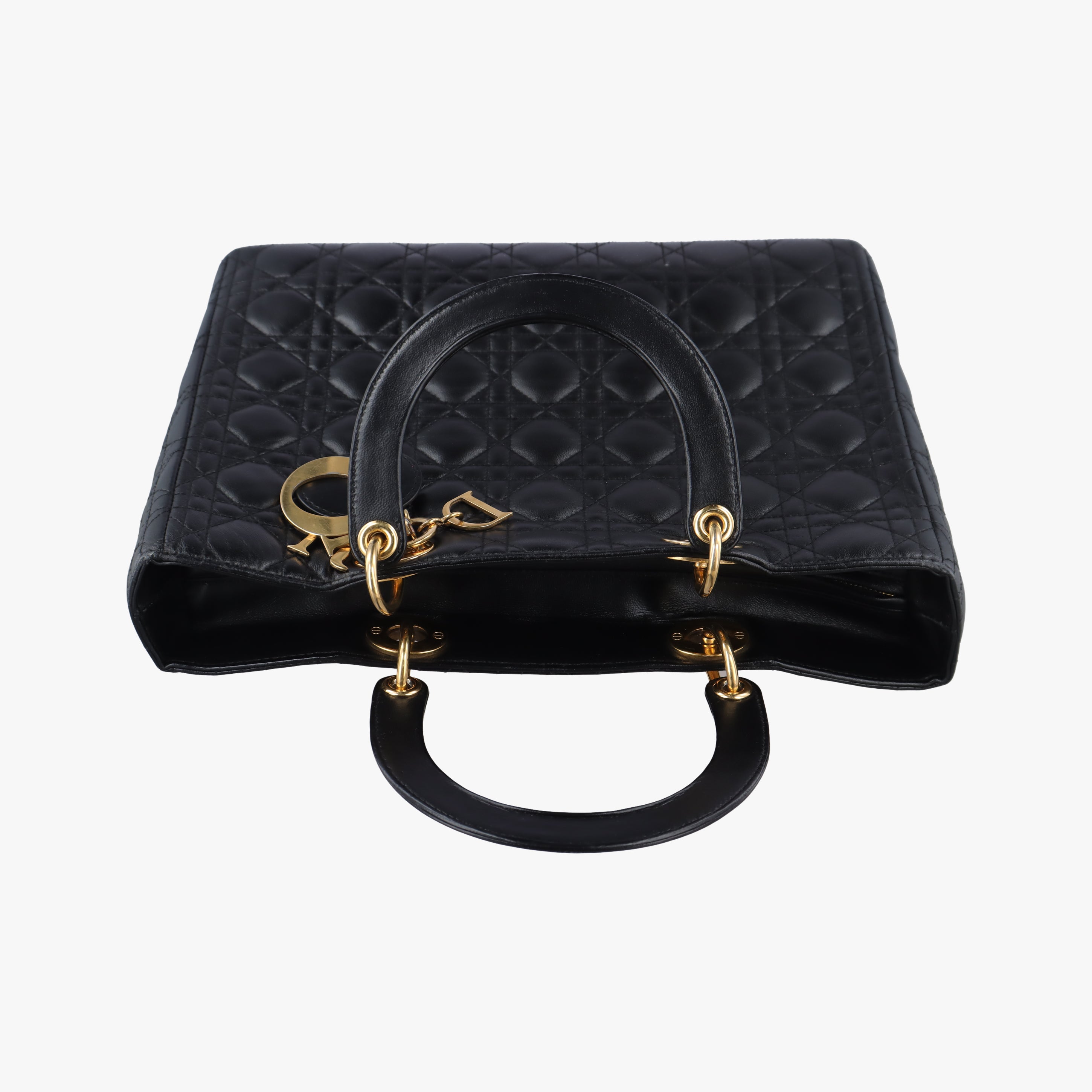 Pre-owned Christian Dior Lady Dior Black lambskin  handbag | stylenewstar