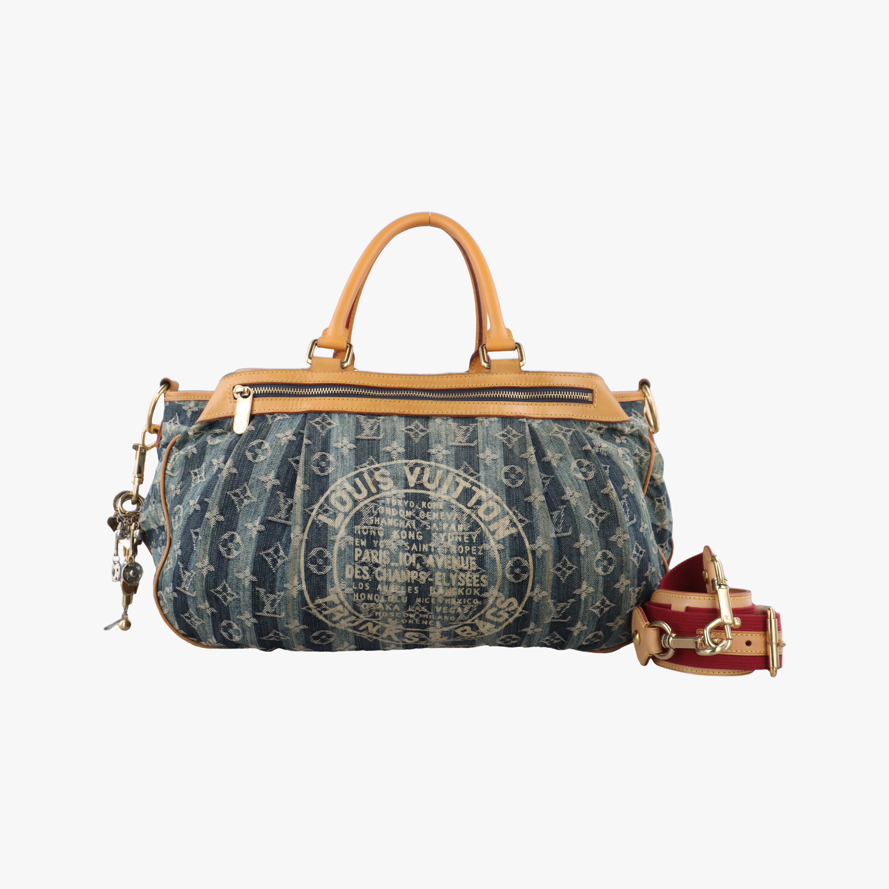 Vintage Louis Vuitton Monogram Cabas Raye GM blue Denim M95336 shoulderbag | stylenewstar