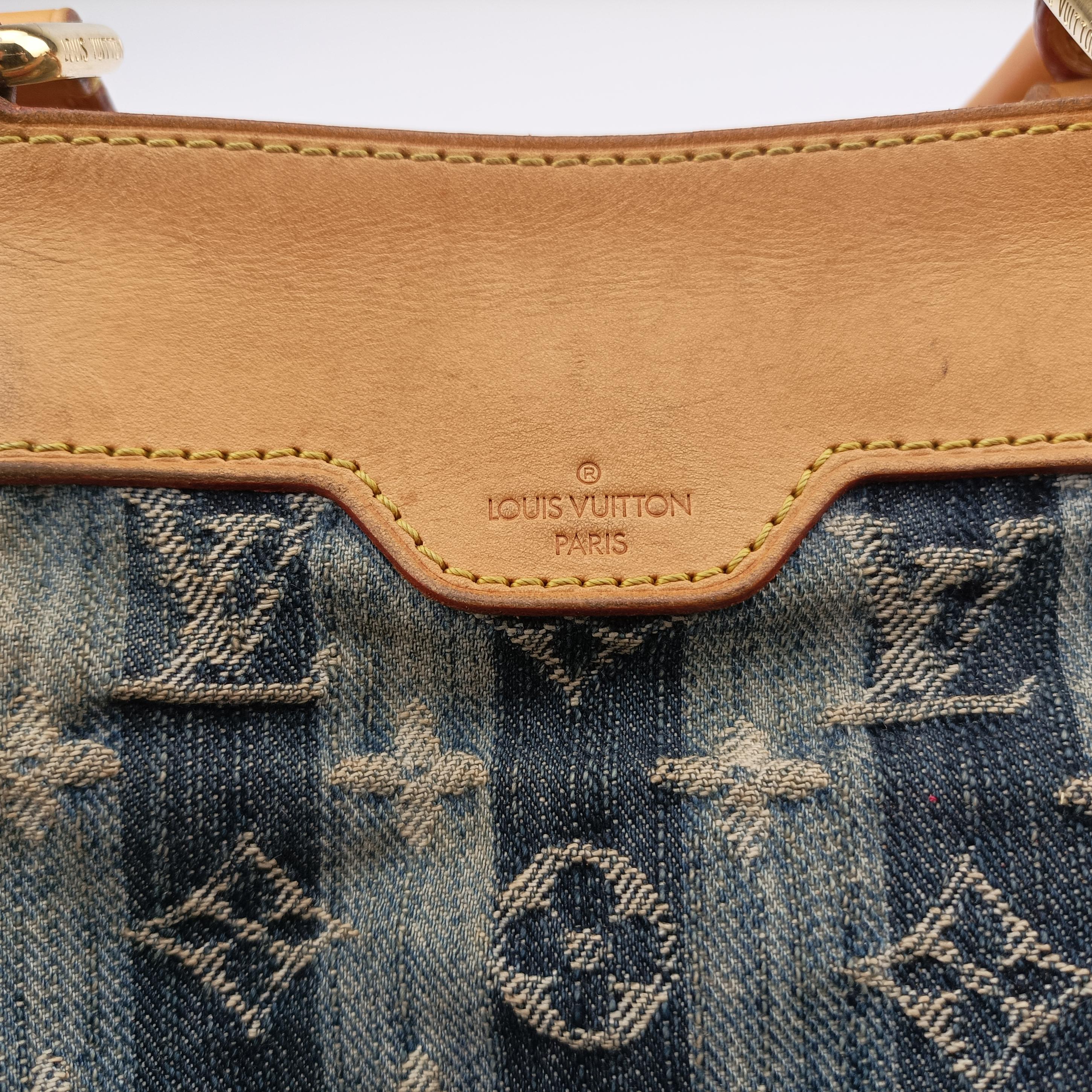Vintage Louis Vuitton Monogram Cabas Raye GM blue Denim M95336 shoulderbag | stylenewstar