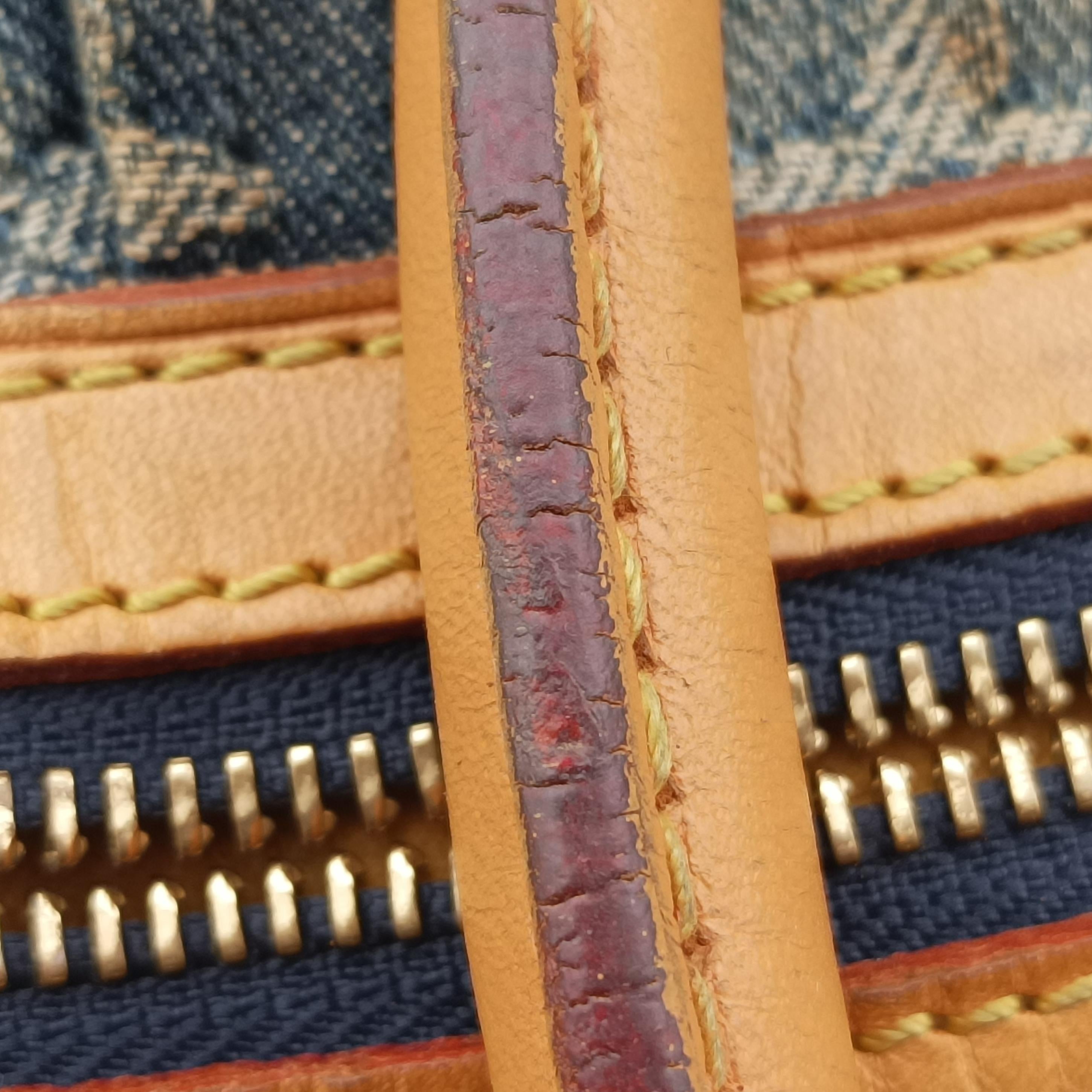 Vintage Louis Vuitton Monogram Cabas Raye GM blue Denim M95336 shoulderbag | stylenewstar