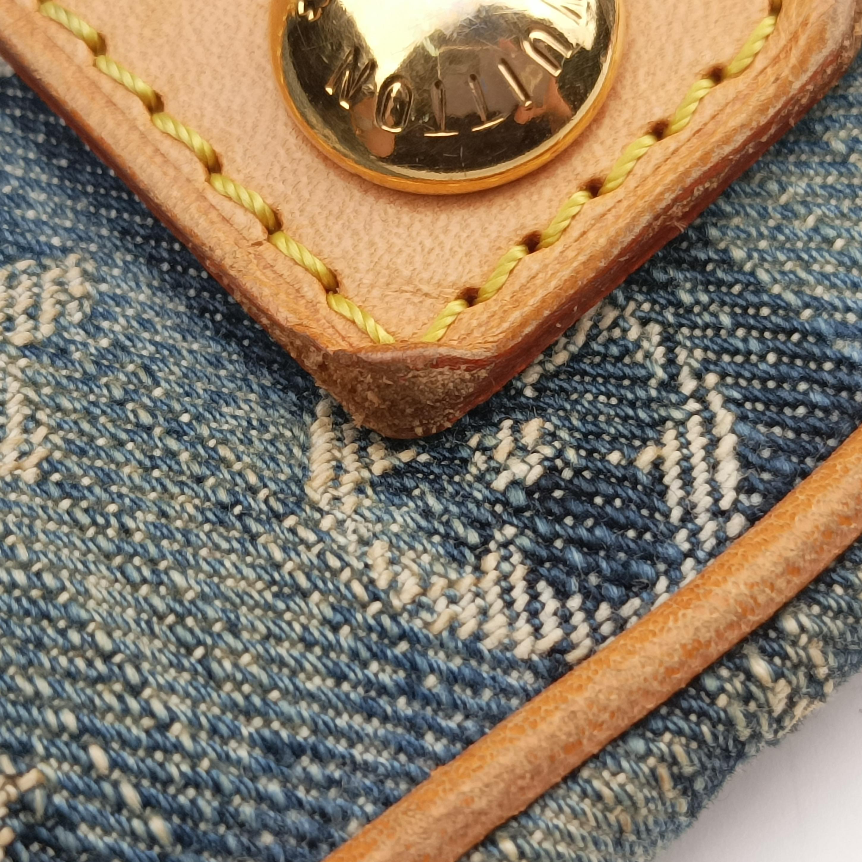 Vintage Louis Vuitton Monogram Cabas Raye GM blue Denim M95336 shoulderbag | stylenewstar