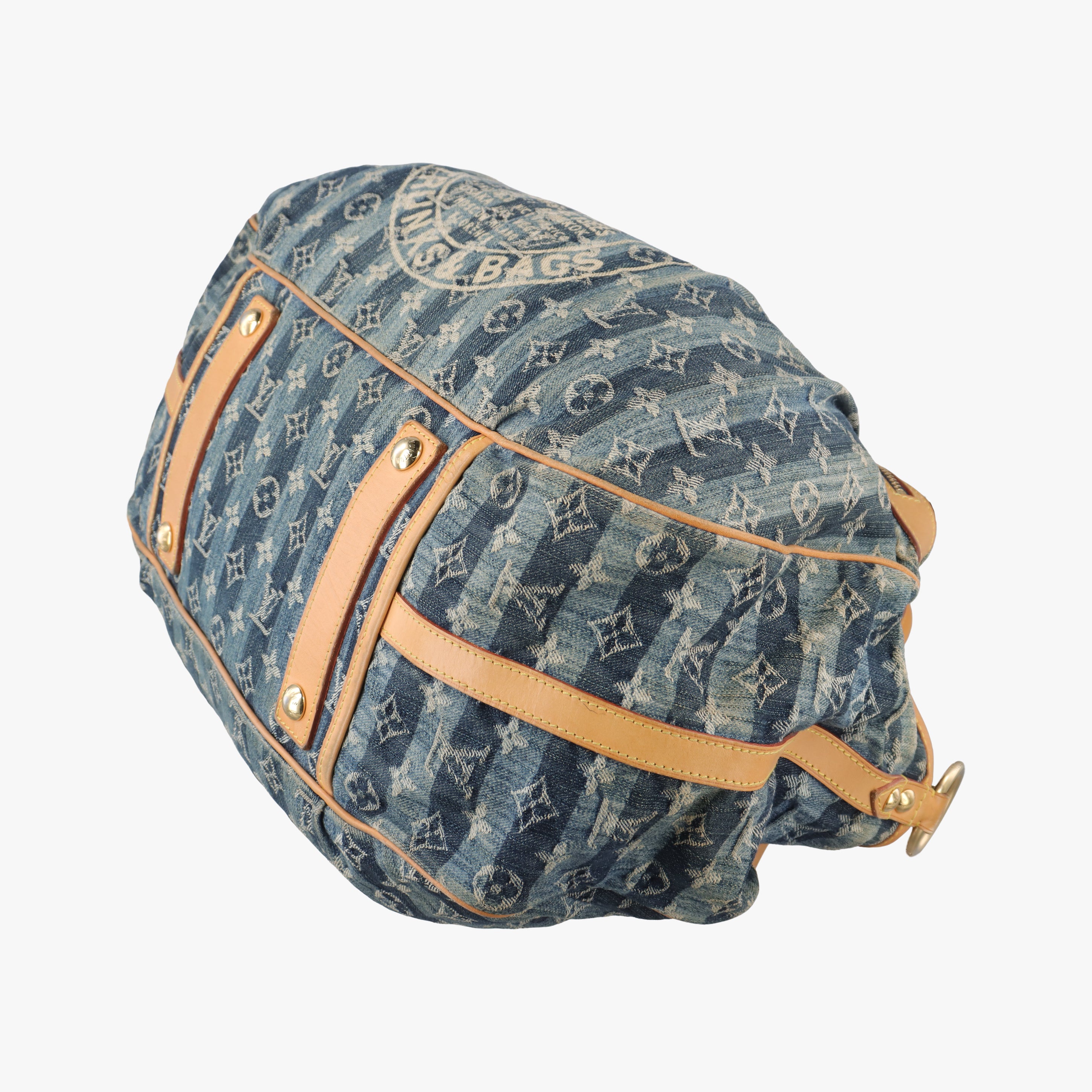 Vintage Louis Vuitton Monogram Cabas Raye GM blue Denim M95336 shoulderbag | stylenewstar