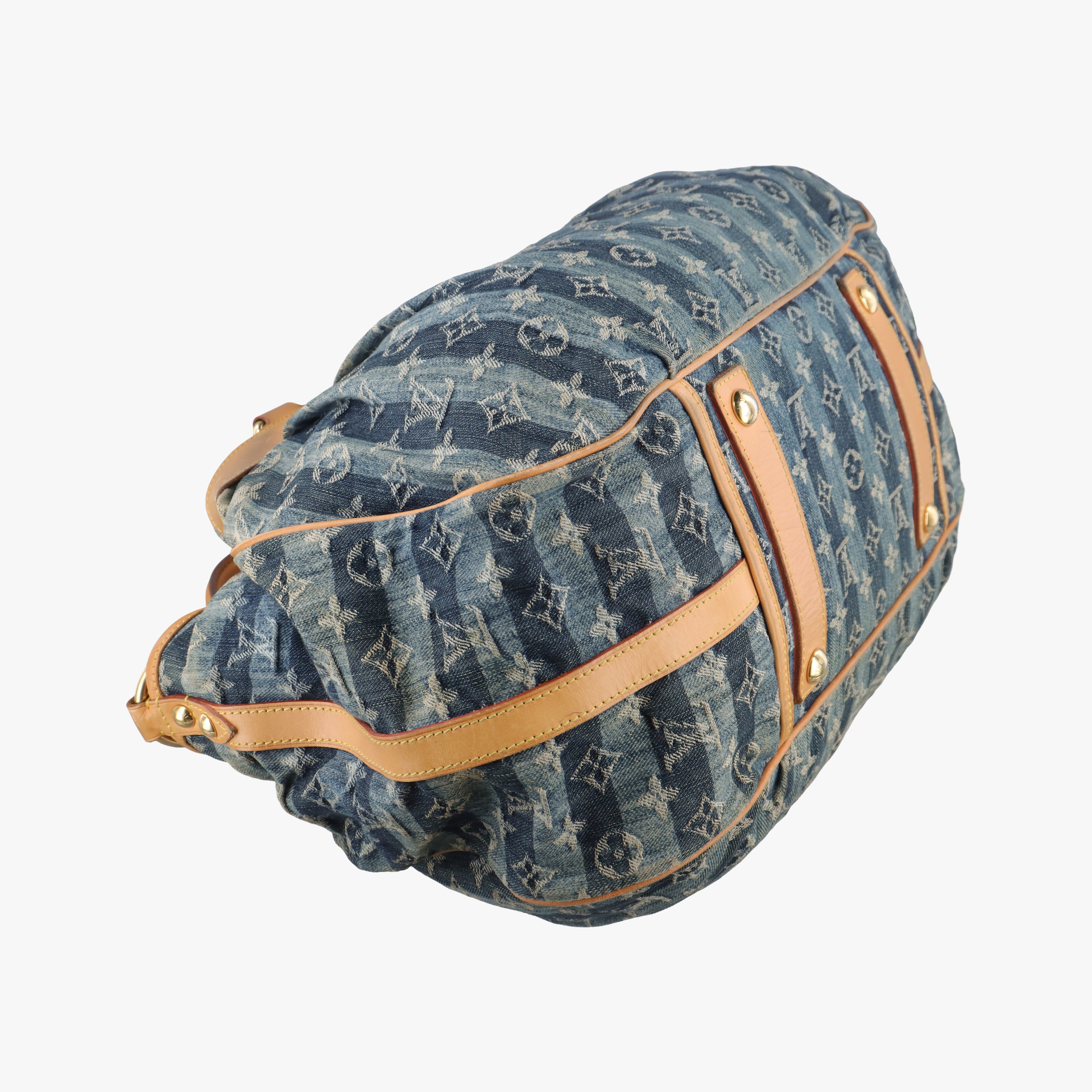 Vintage Louis Vuitton Monogram Cabas Raye GM blue Denim M95336 shoulderbag | stylenewstar