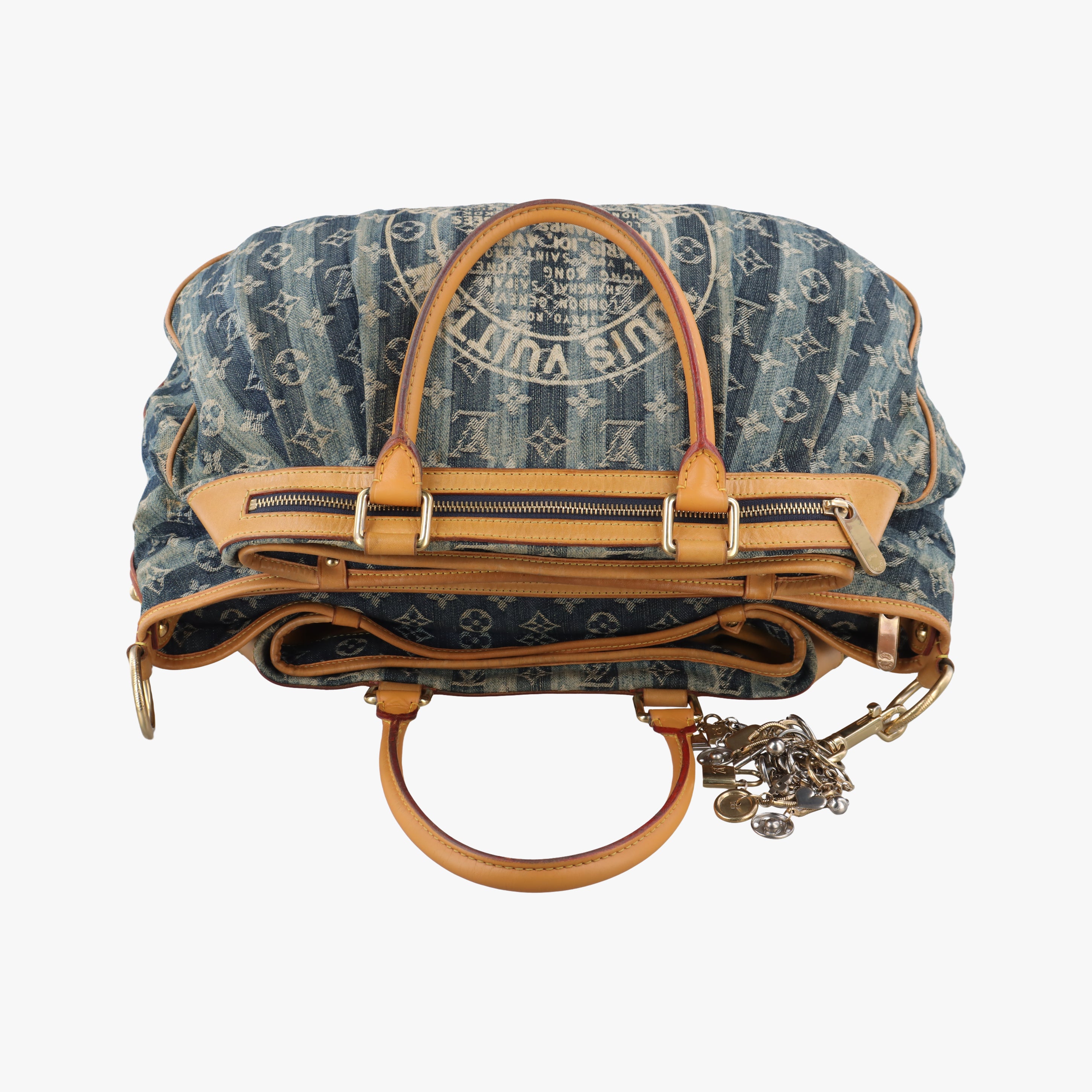 Vintage Louis Vuitton Monogram Cabas Raye GM blue Denim M95336 shoulderbag | stylenewstar