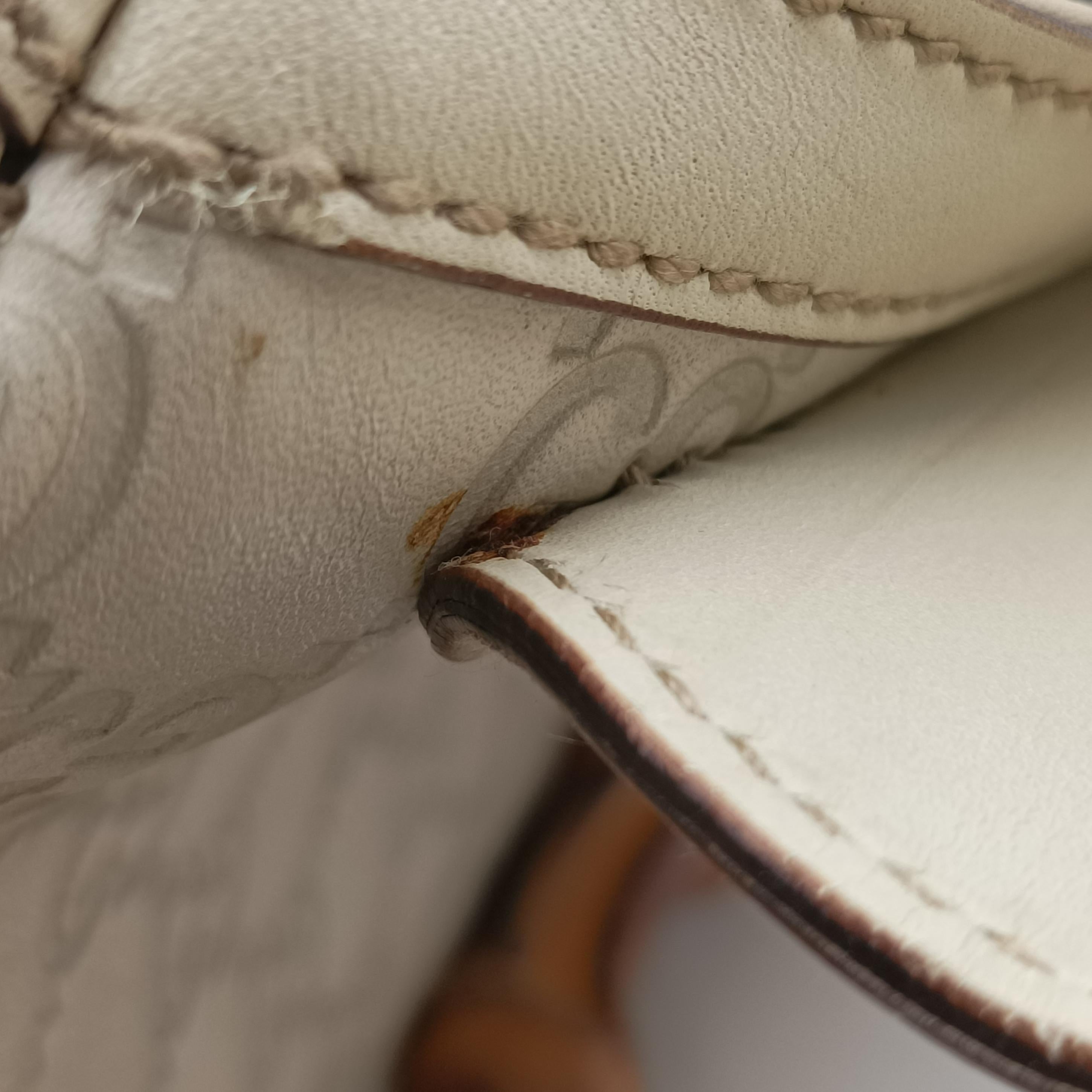 Pre-owned Gucci Bamboo Top Handle White Leather 159067 shoulderbag | stylenewstar
