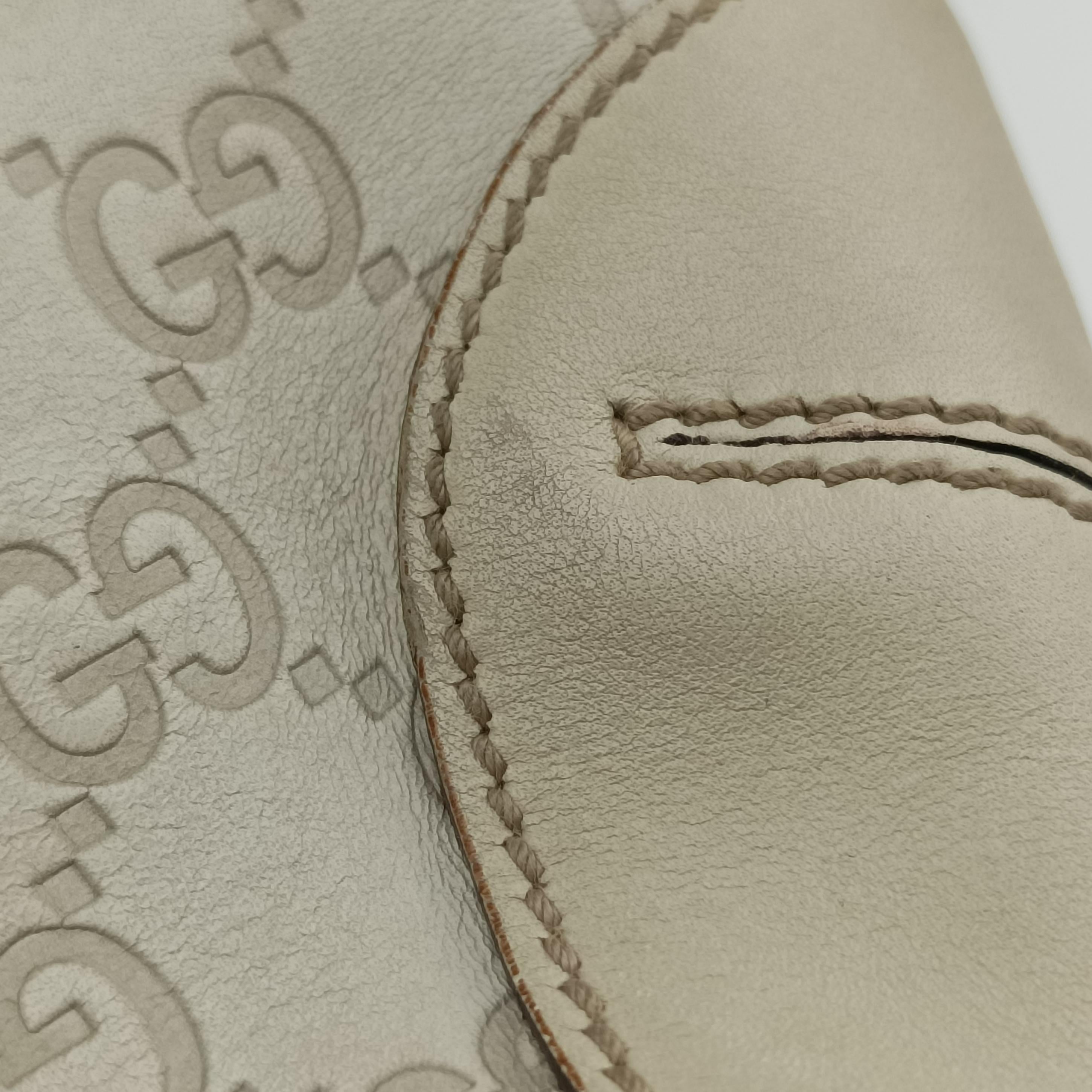 Pre-owned Gucci Bamboo Top Handle White Leather 159067 shoulderbag | stylenewstar
