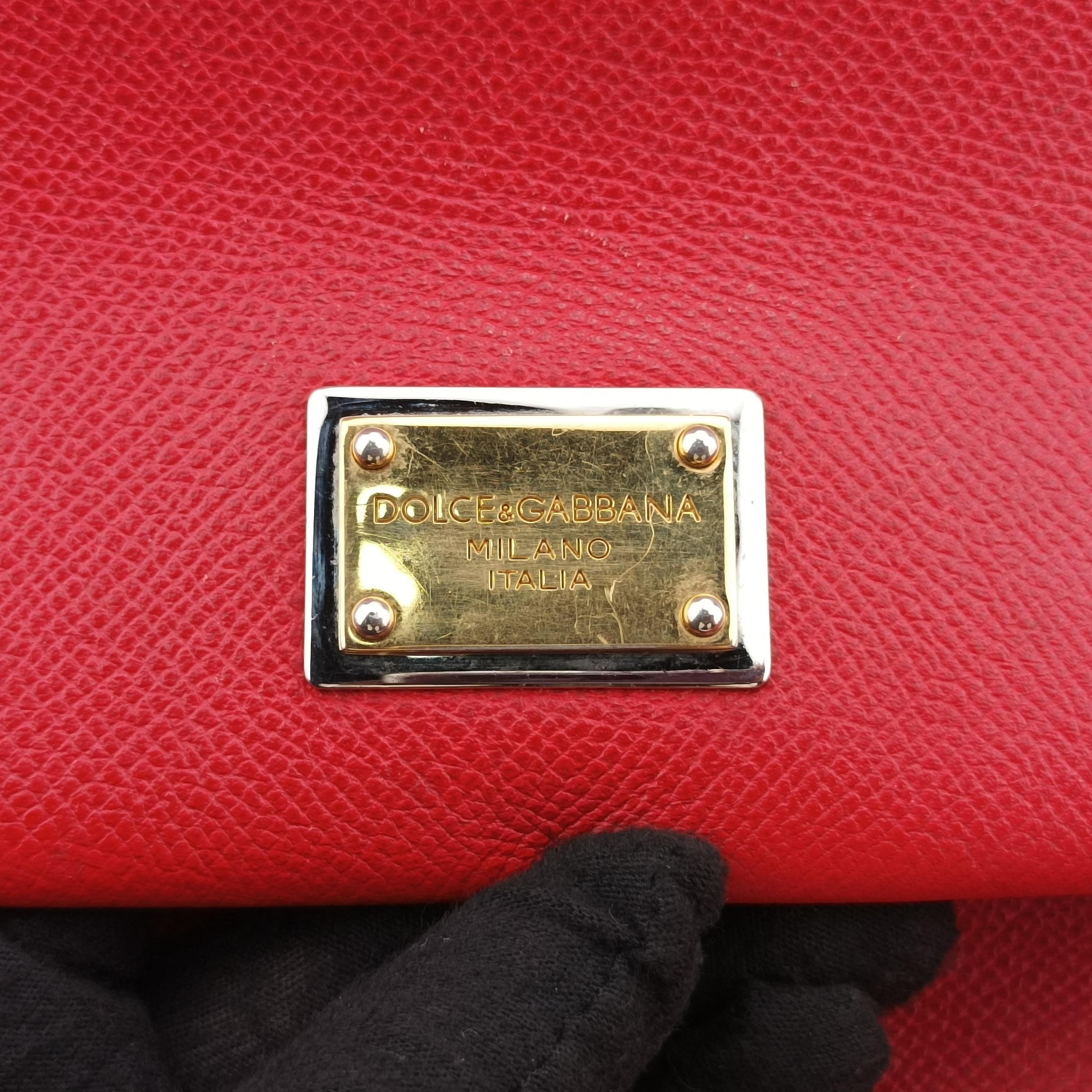 Secondhand Dolce & Gabbana SICILY Red Leather  handbag | stylenewstar