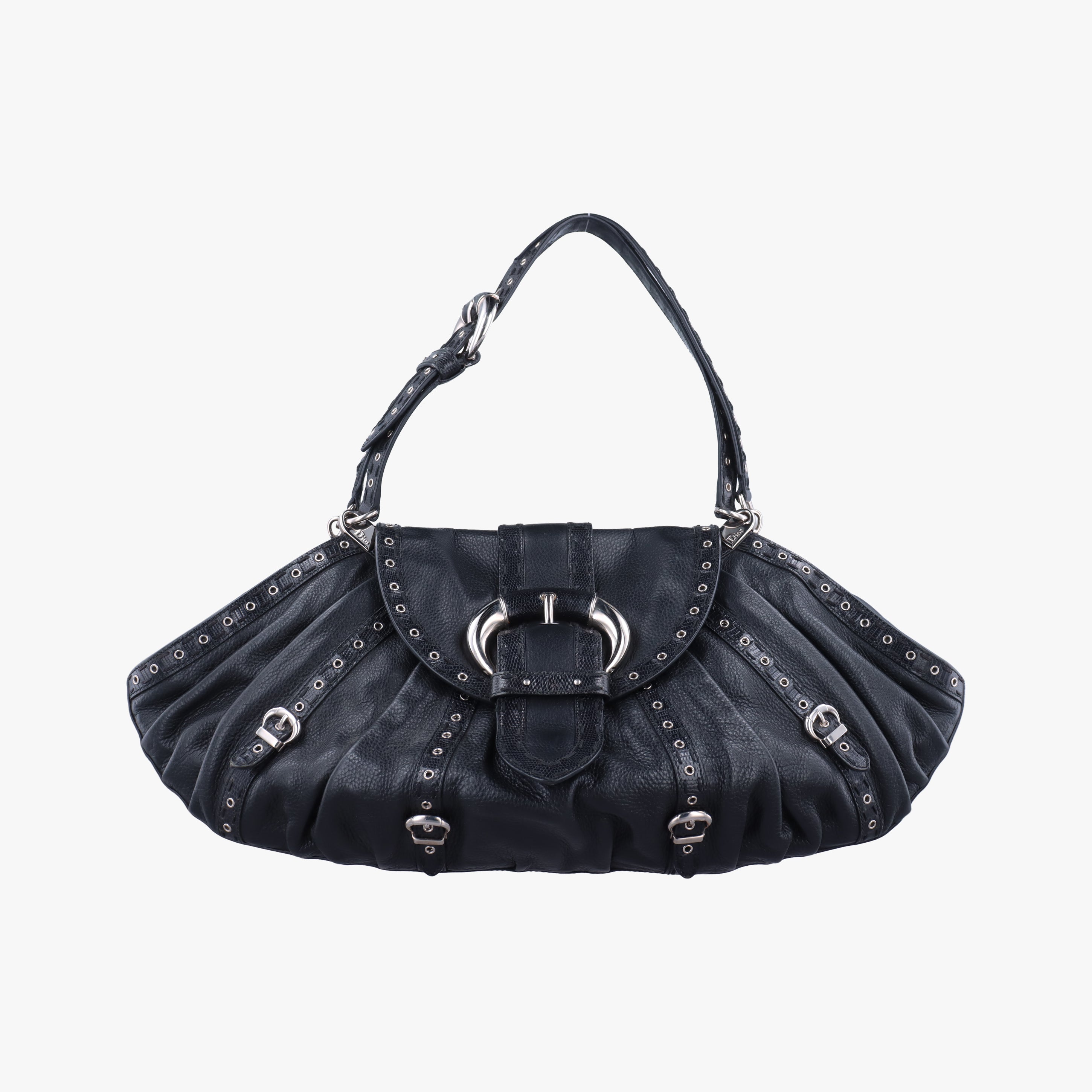 Pre-owned Christian Dior Savane Black Leather  handbag | stylenewstar