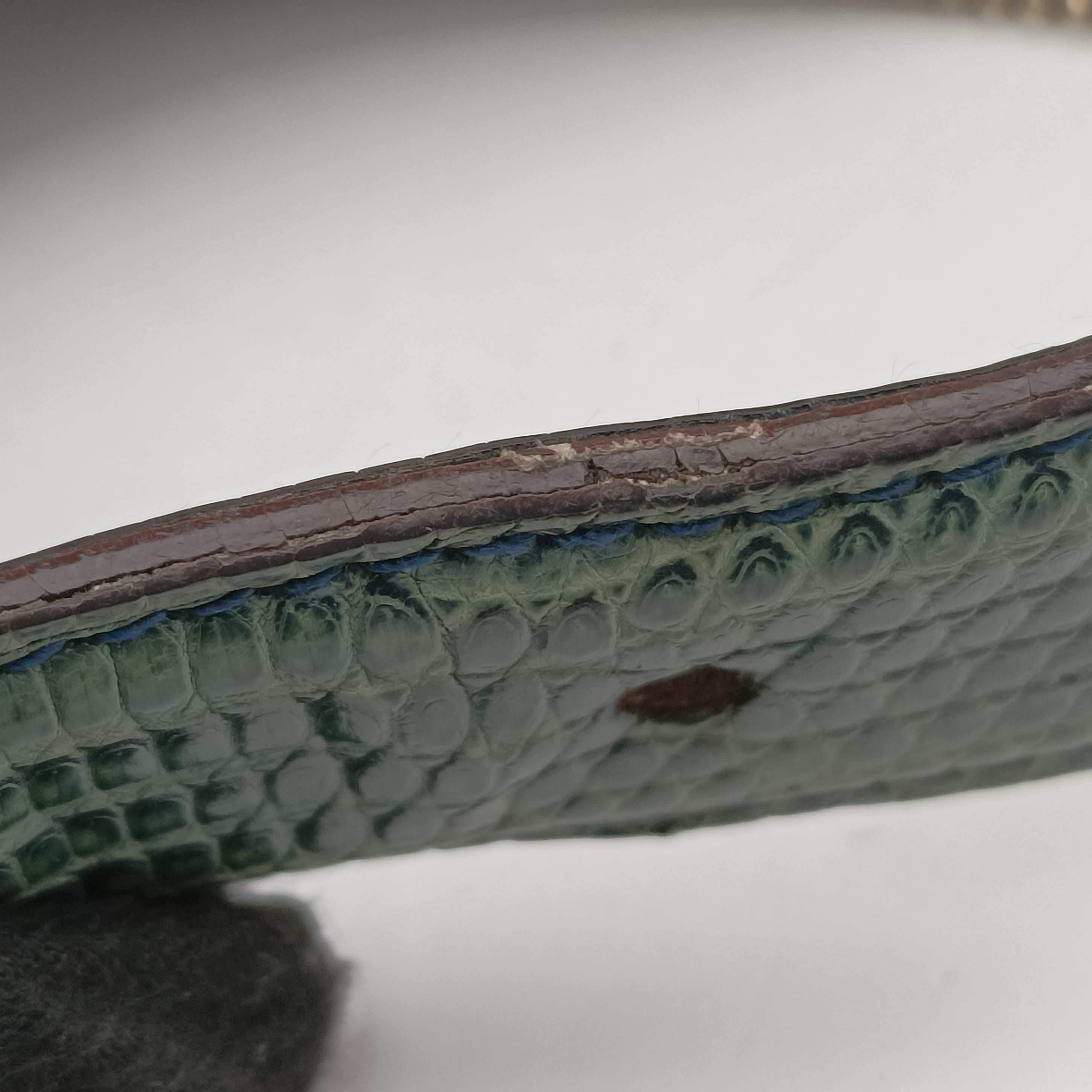 Secondhand Gucci Hobo Blue×Green Lizard Skin × Sequins 147797 handbag | stylenewstar