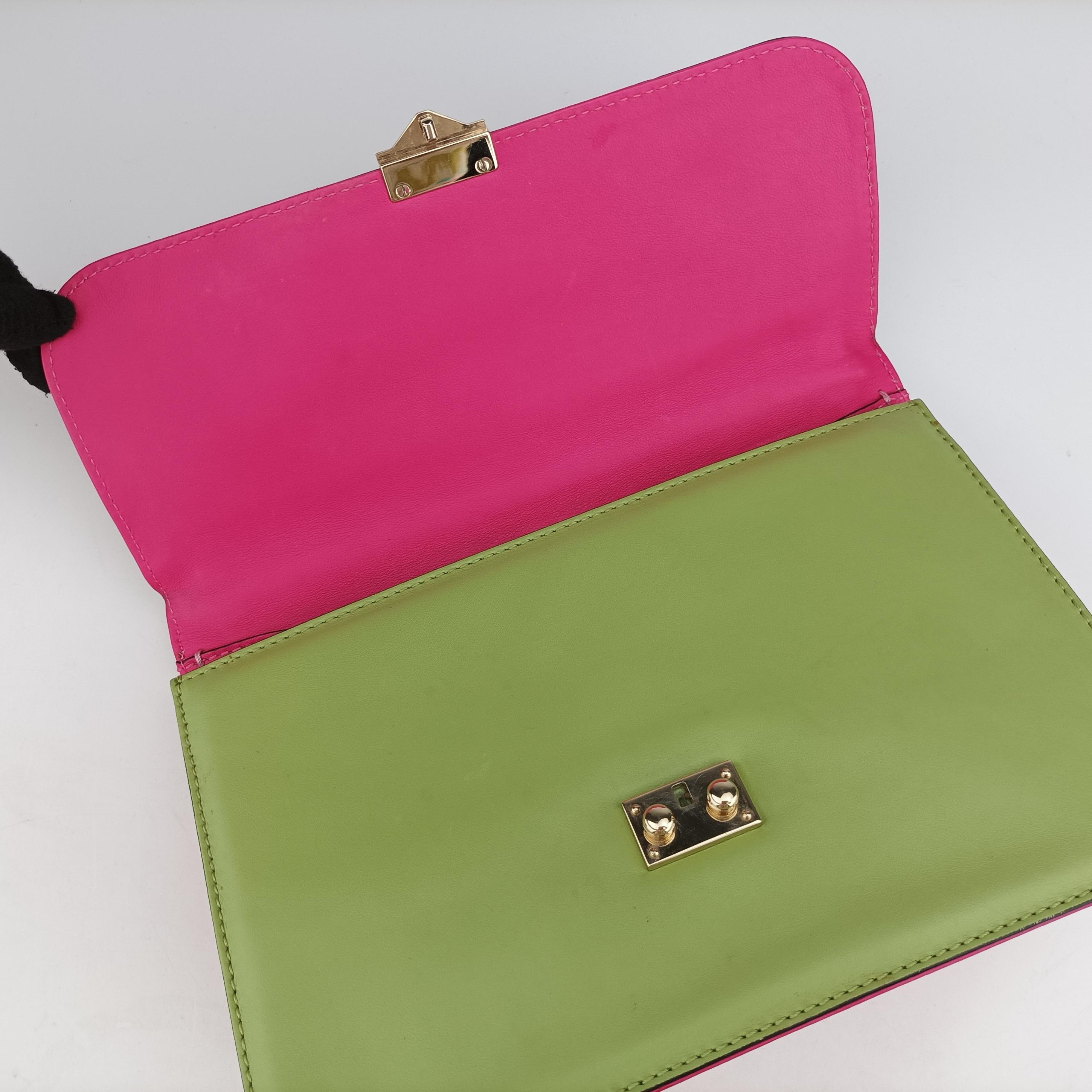 Pre-owned Valentino Rockstud Glam Lock Multicolour Leather  shoulderbag | stylenewstar