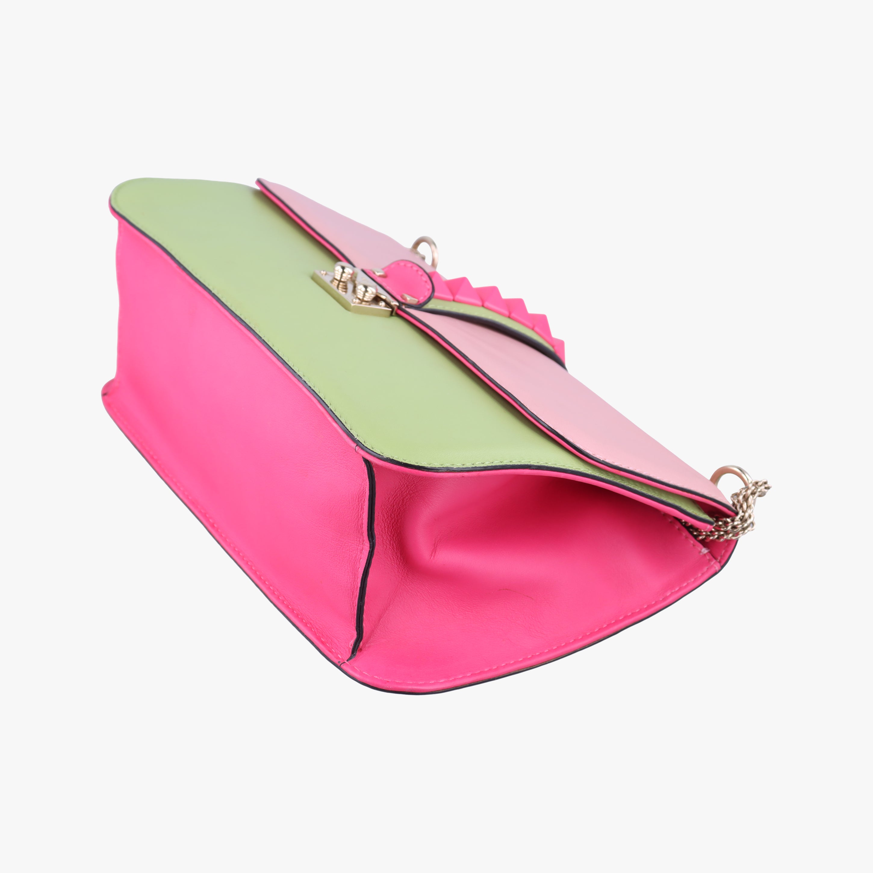 Pre-owned Valentino Rockstud Glam Lock Multicolour Leather  shoulderbag | stylenewstar