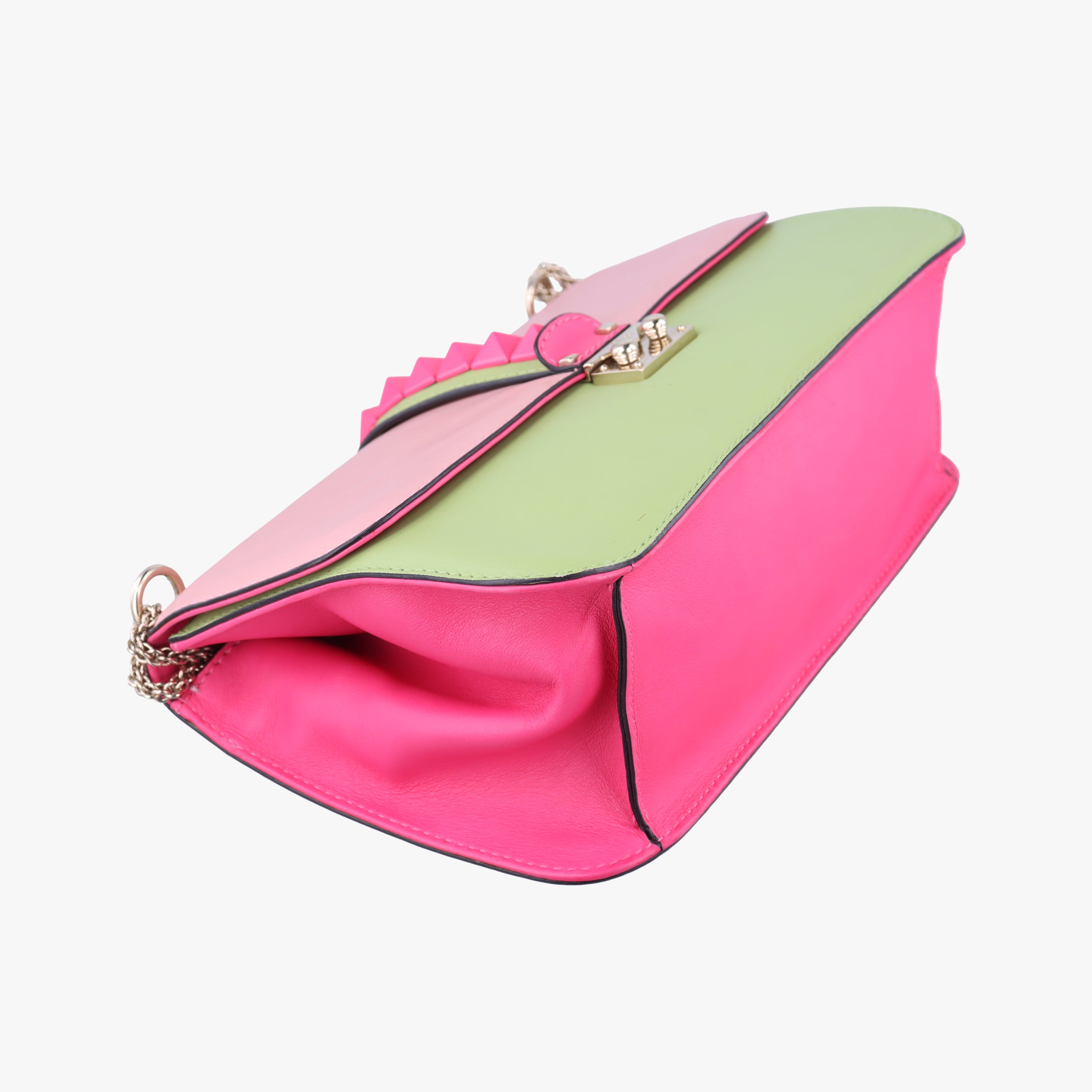 Pre-owned Valentino Rockstud Glam Lock Multicolour Leather  shoulderbag | stylenewstar
