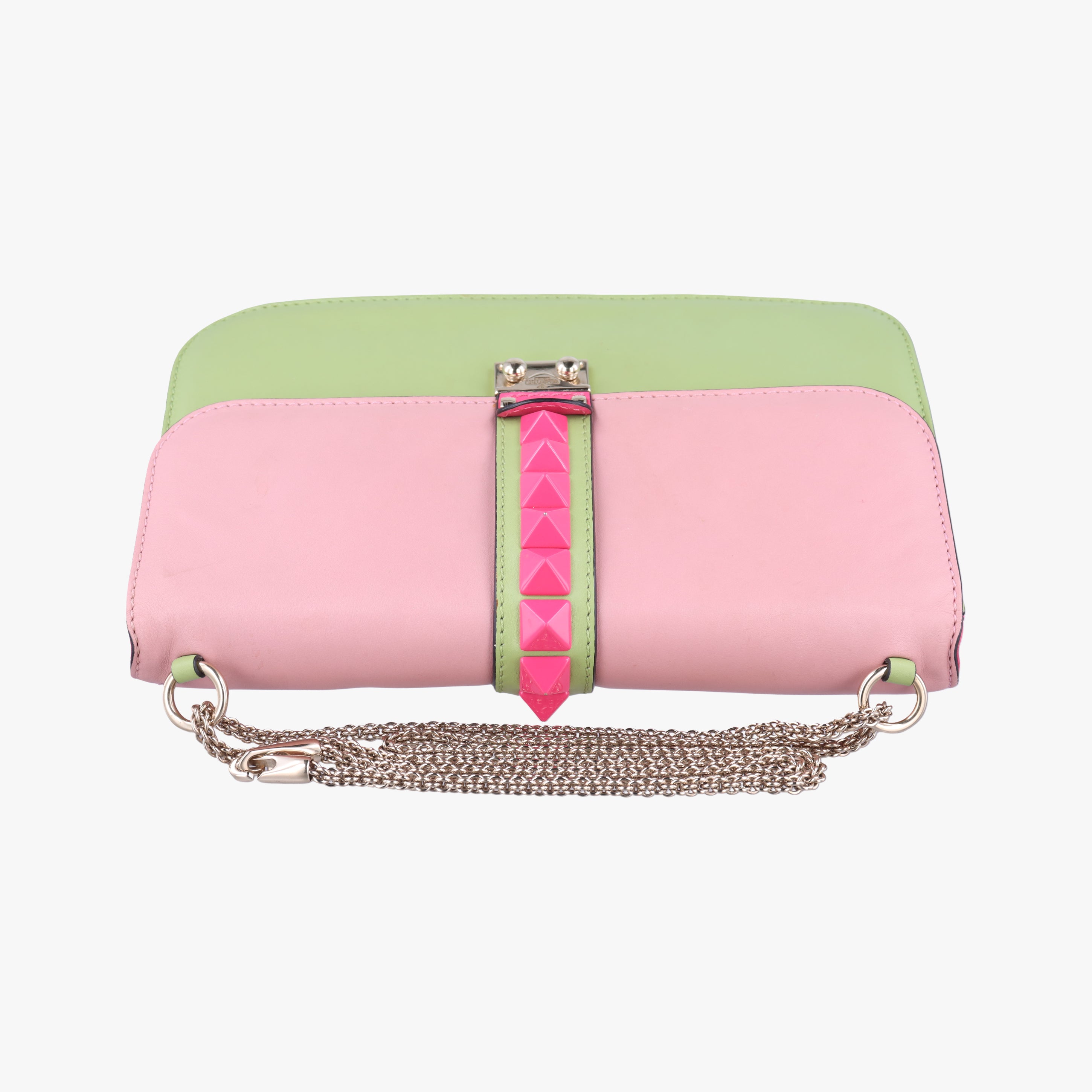 Pre-owned Valentino Rockstud Glam Lock Multicolour Leather  shoulderbag | stylenewstar