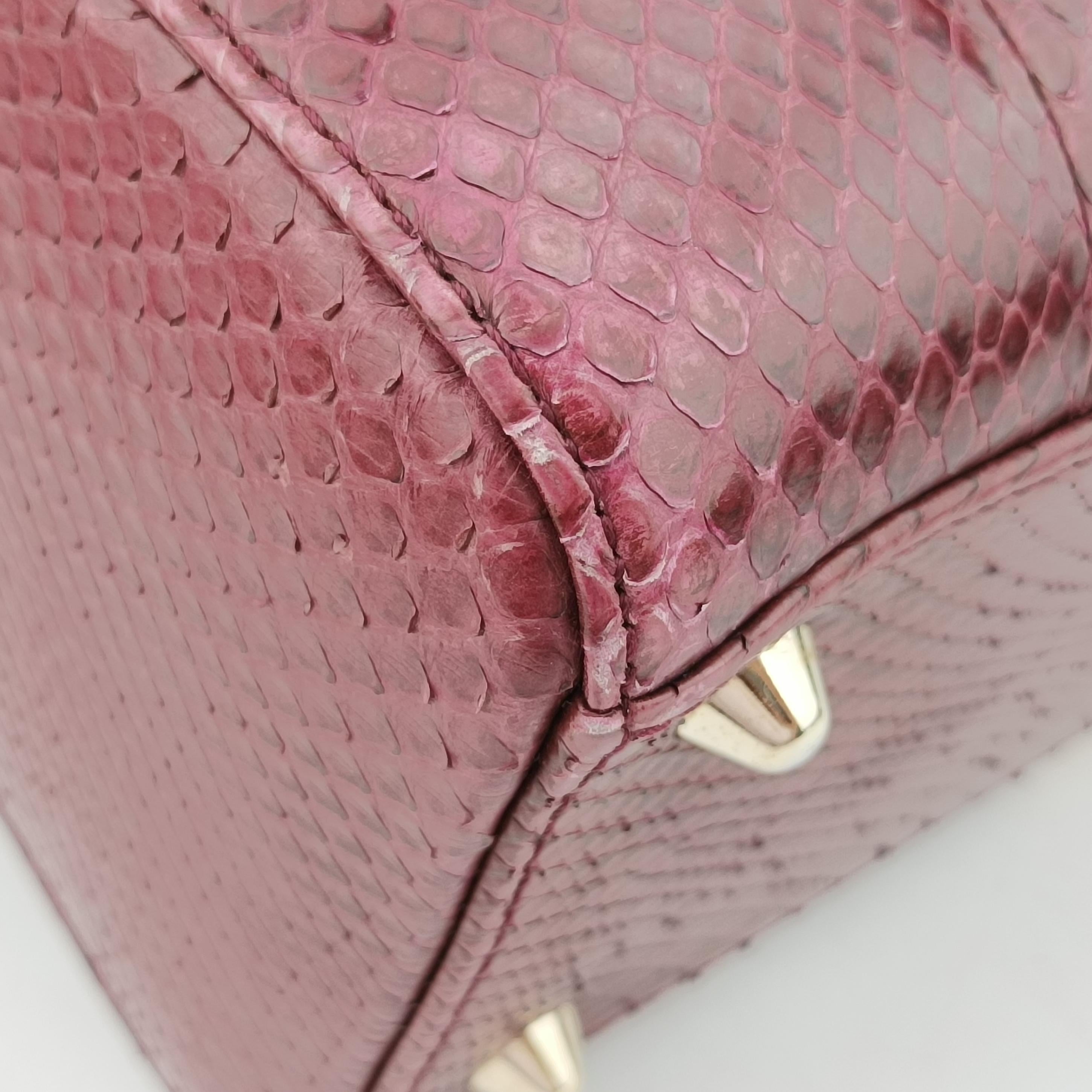Pre-owned Christian Dior Lady Dior Pink×Multicolour snakeskin  shoulderbag | stylenewstar