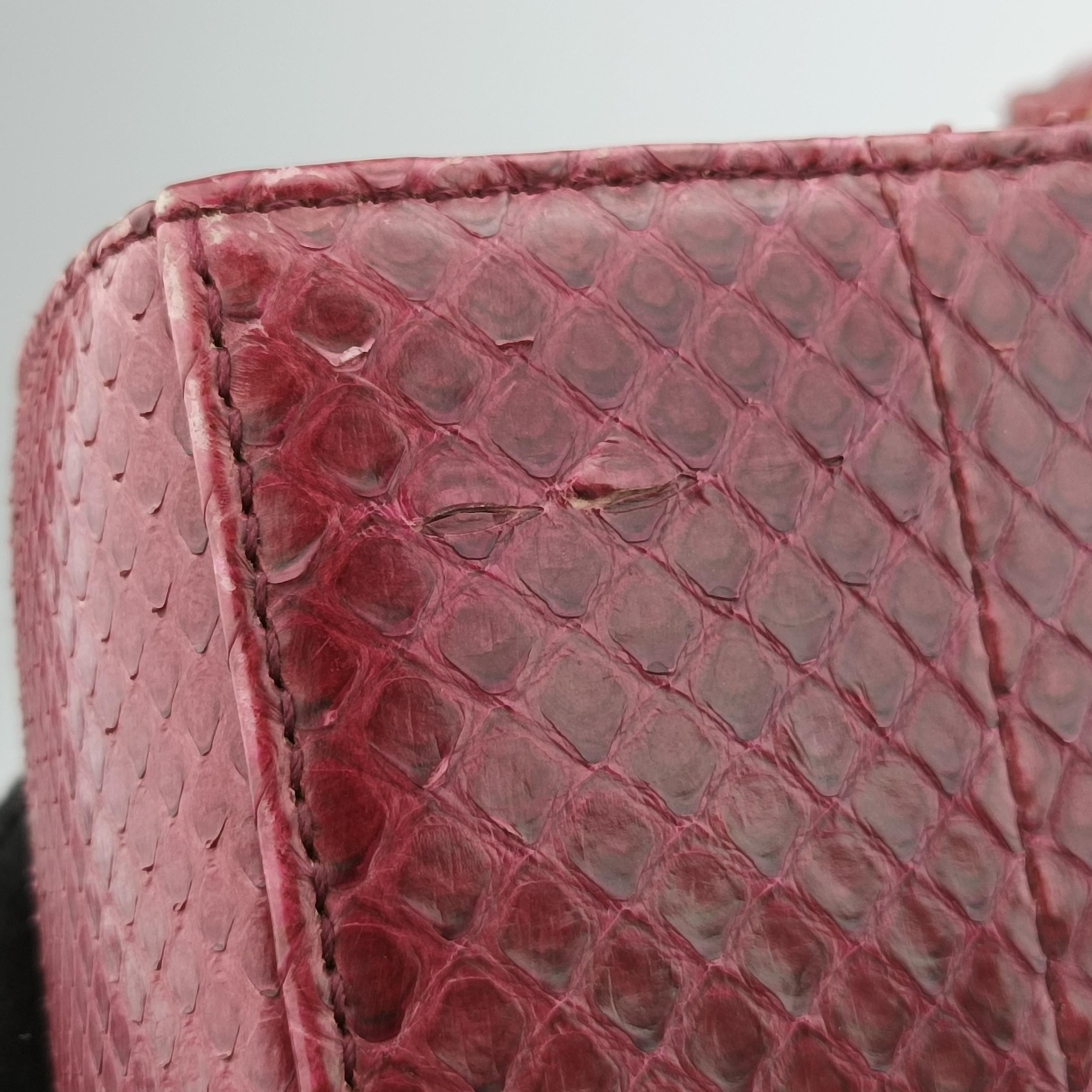 Pre-owned Christian Dior Lady Dior Pink×Multicolour snakeskin  shoulderbag | stylenewstar