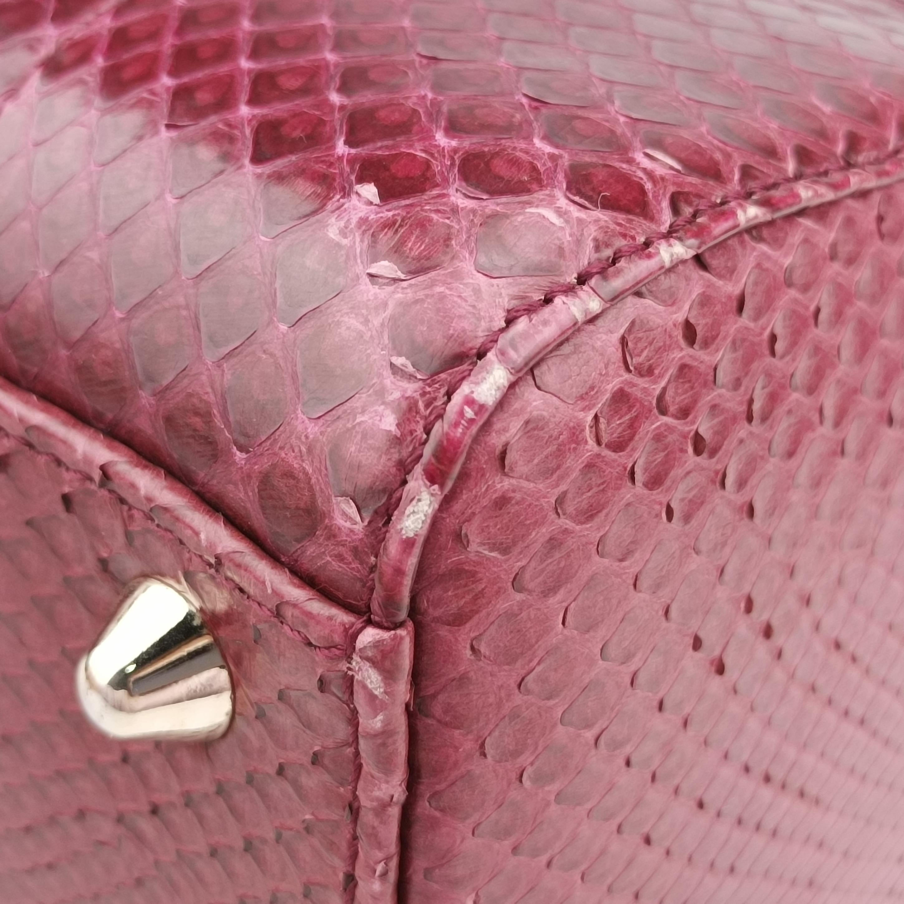 Pre-owned Christian Dior Lady Dior Pink×Multicolour snakeskin  shoulderbag | stylenewstar