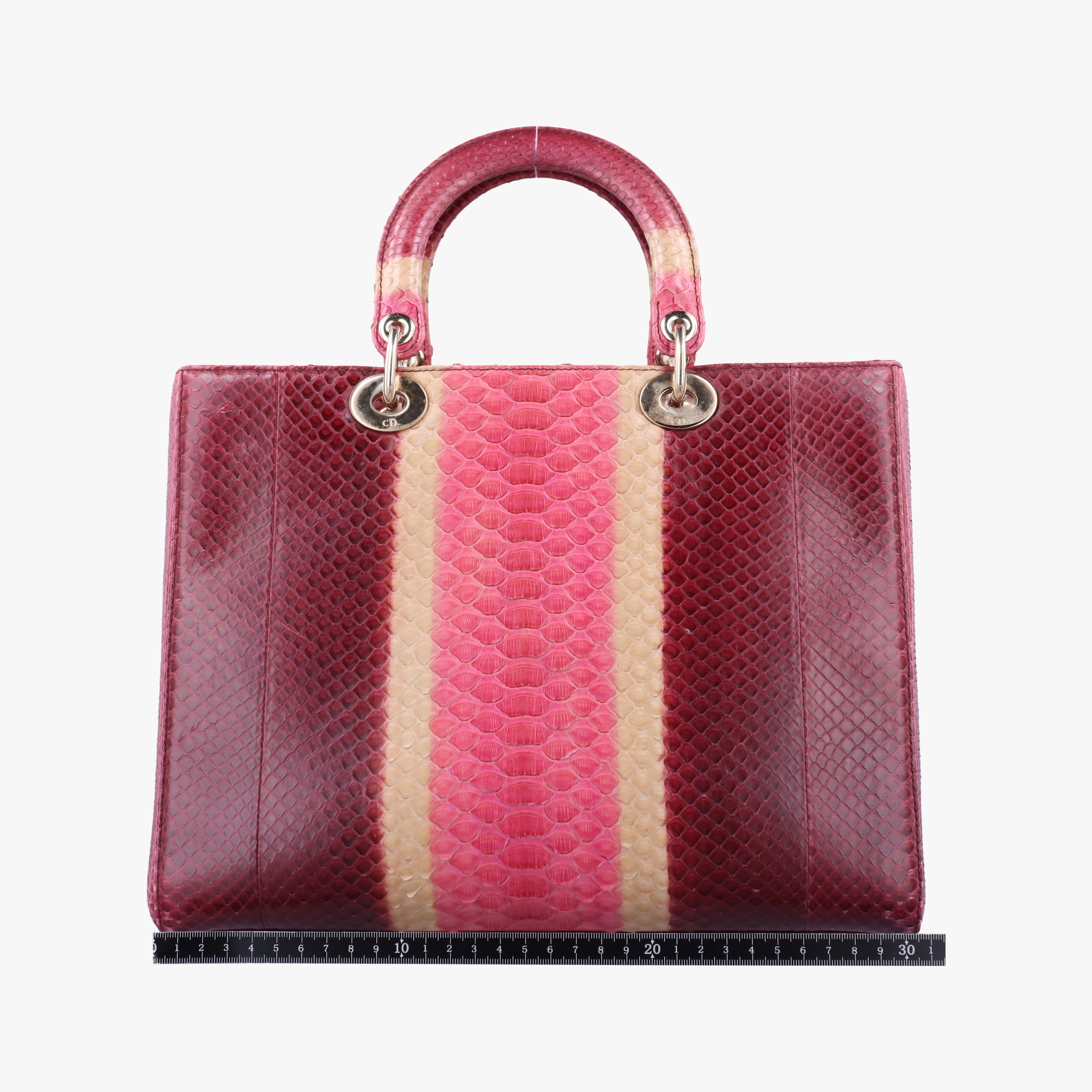 Pre-owned Christian Dior Lady Dior Pink×Multicolour snakeskin  shoulderbag | stylenewstar