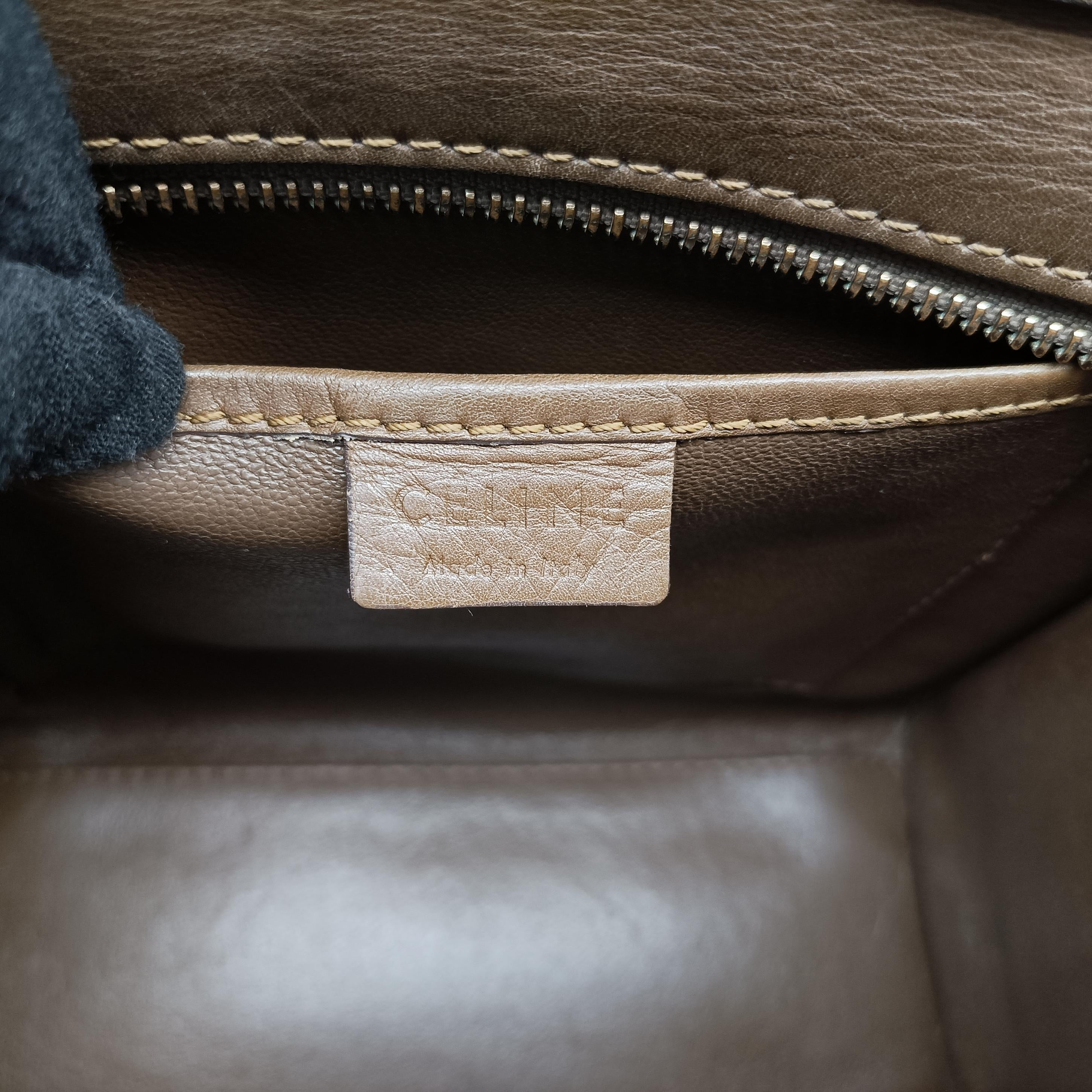Pre-owned Celine luggage nano shopper Black× burgundy ×Brown Leather  handbag | stylenewstar