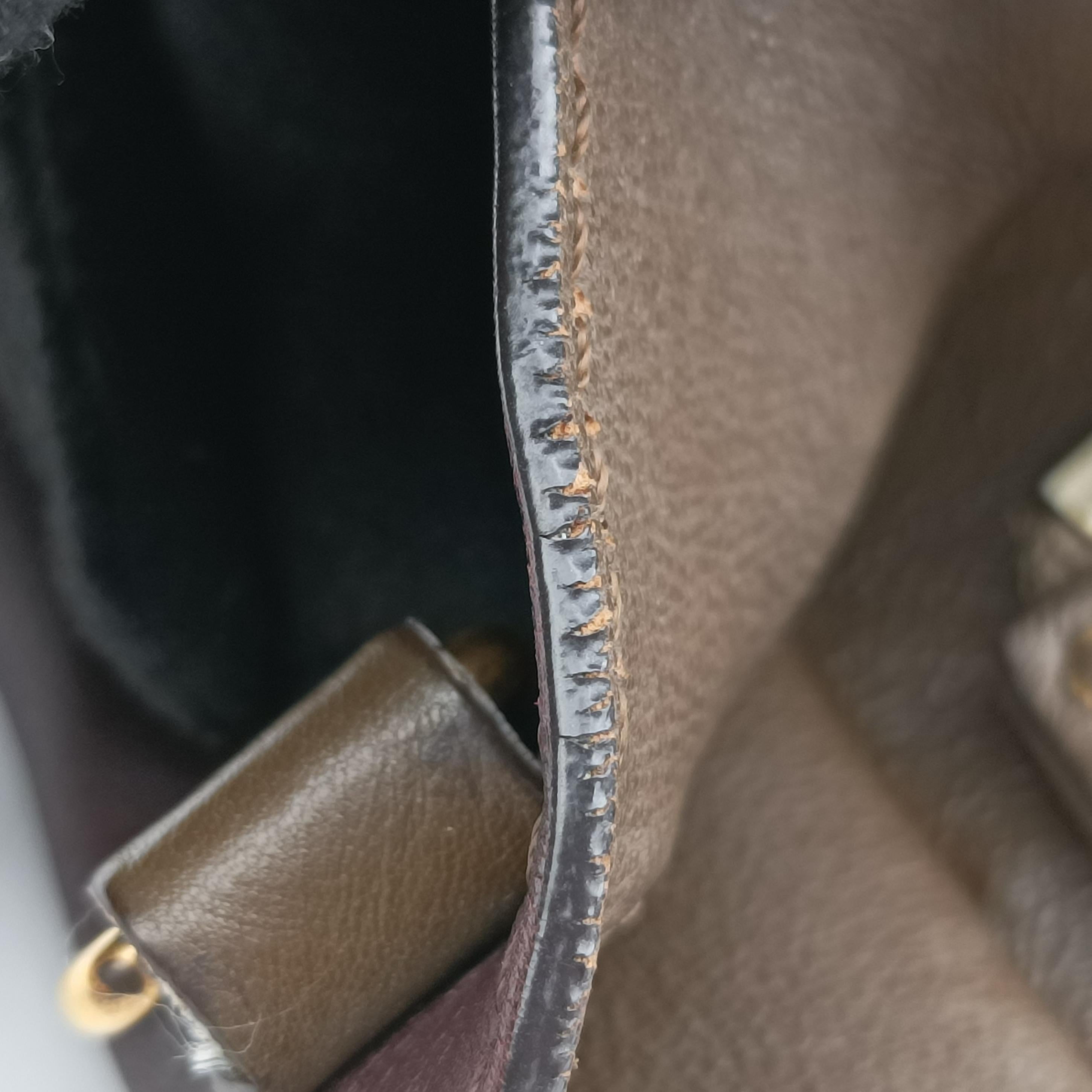Pre-owned Celine luggage nano shopper Black× burgundy ×Brown Leather  handbag | stylenewstar