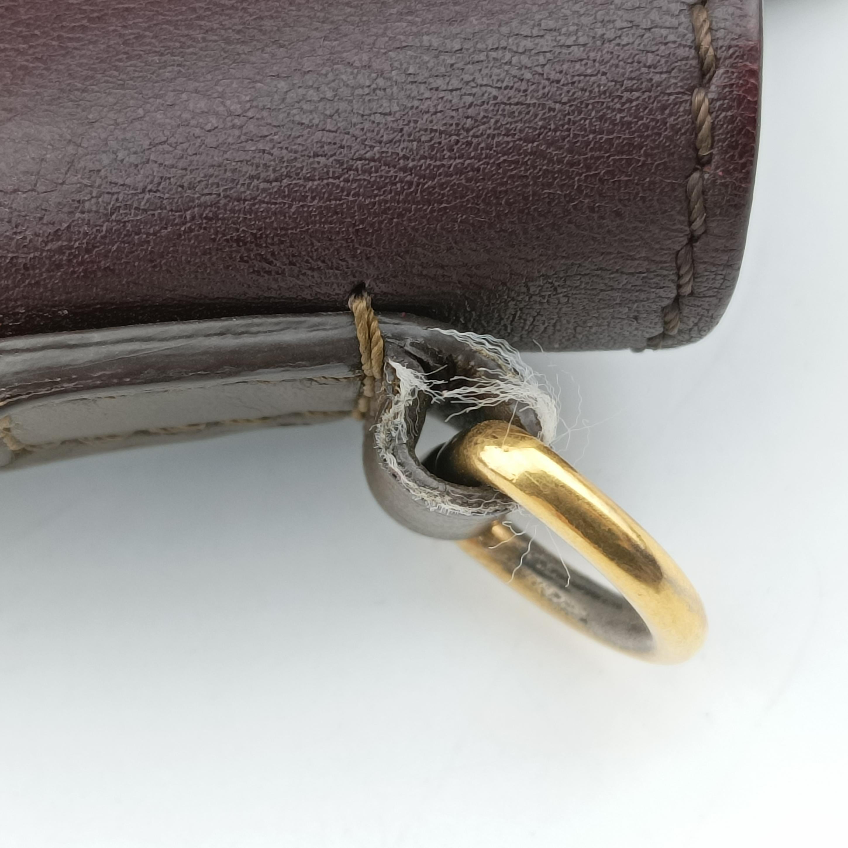 Pre-owned Celine luggage nano shopper Black× burgundy ×Brown Leather  handbag | stylenewstar