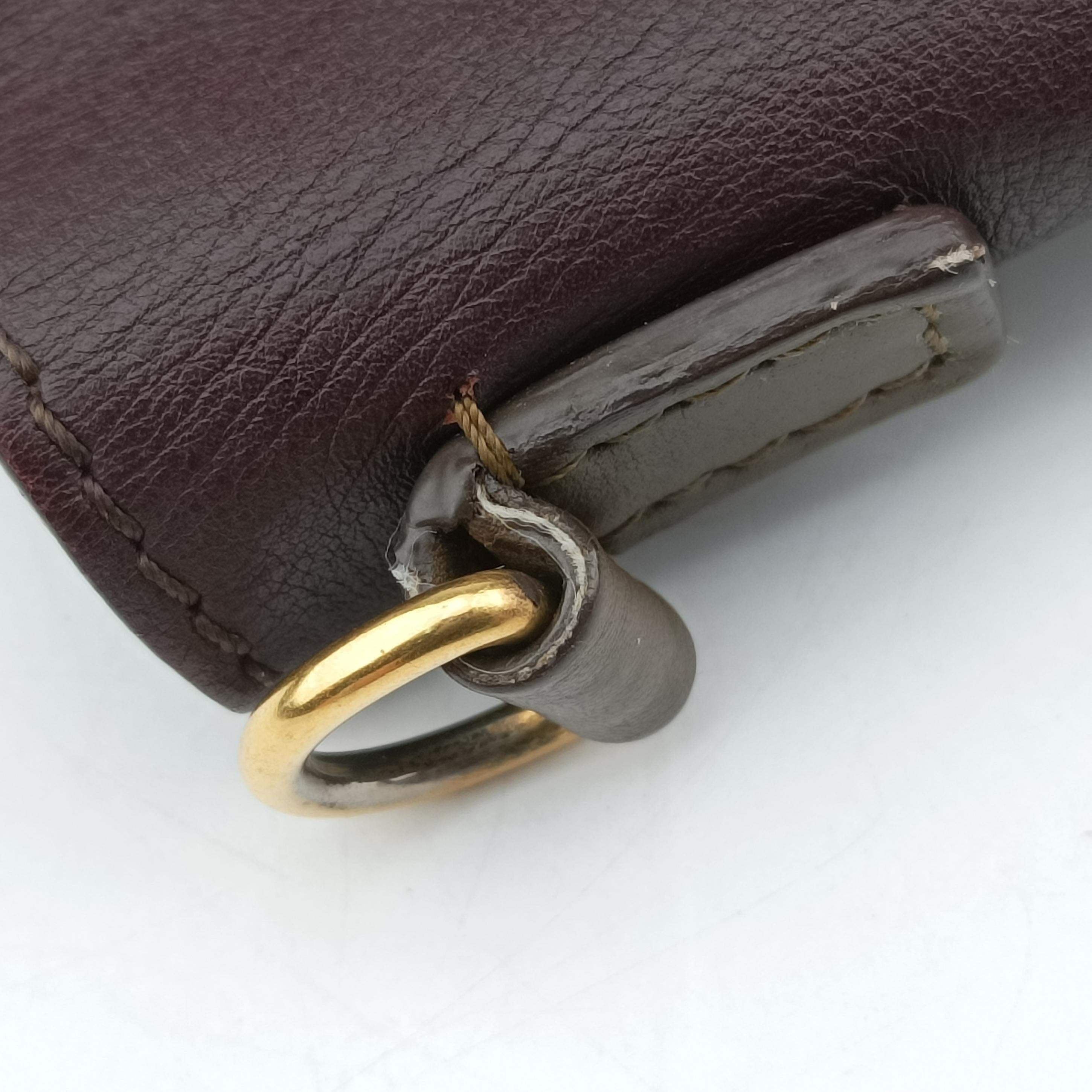 Pre-owned Celine luggage nano shopper Black× burgundy ×Brown Leather  handbag | stylenewstar