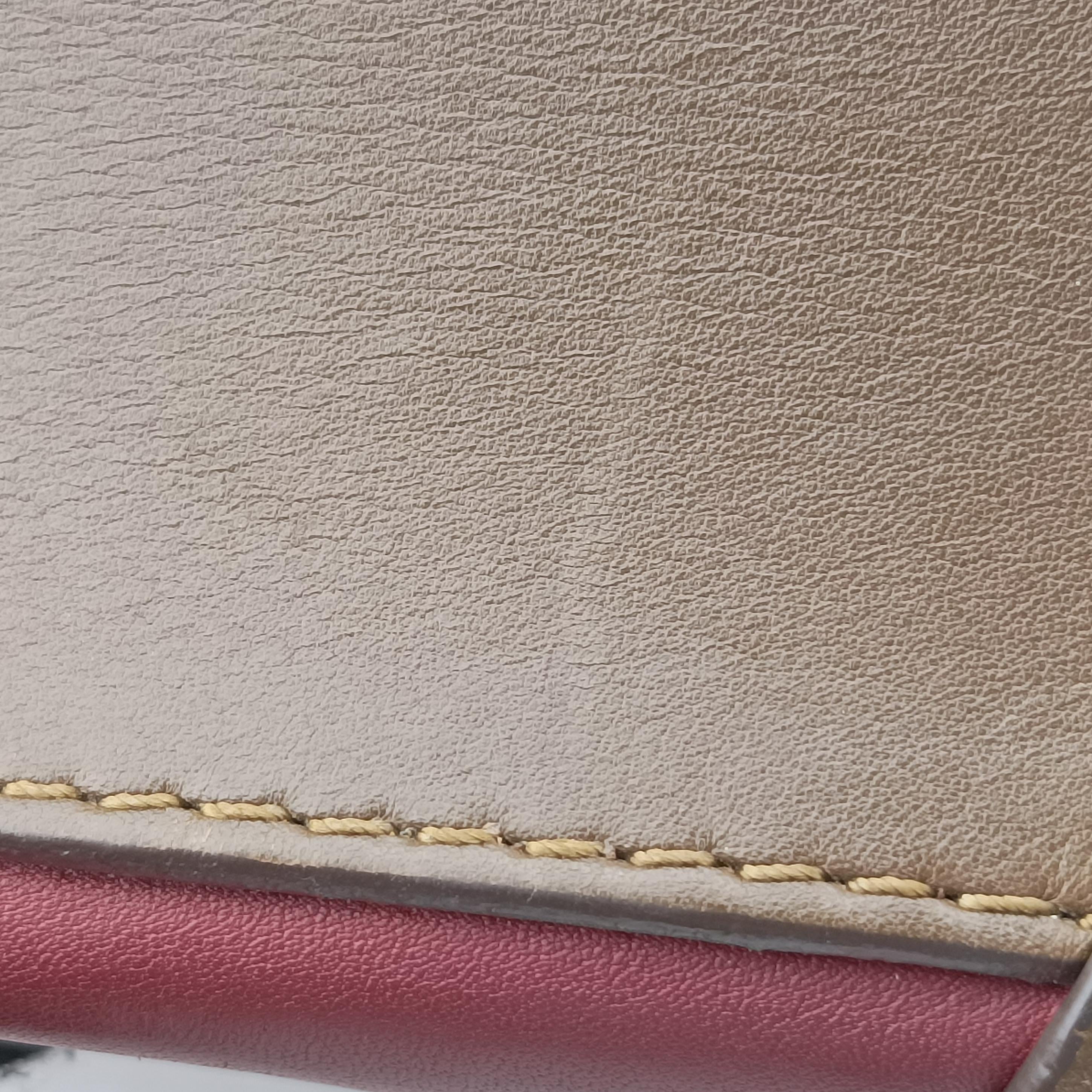 Pre-owned Celine luggage nano shopper Black× burgundy ×Brown Leather  handbag | stylenewstar